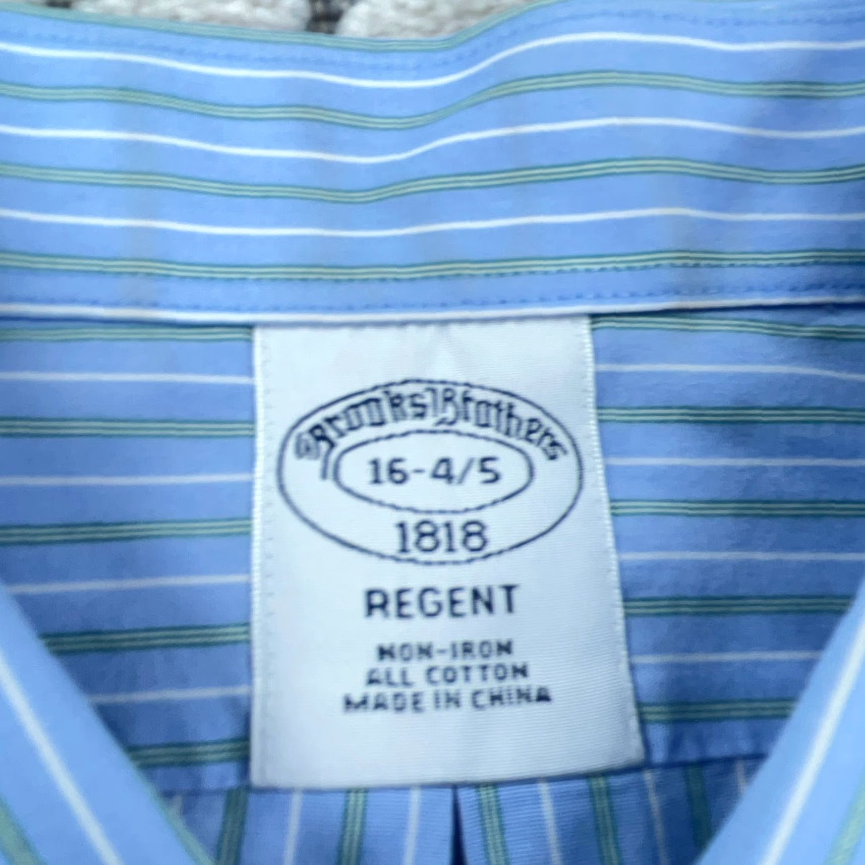 Brooks Brothers Brooks Brothers Shirt Men XL Button-Front Blue Green Striped Cotton Spandex Regular Collared Everyday Dress/Office Reg Mens Size 46R - 3 Thumbnail