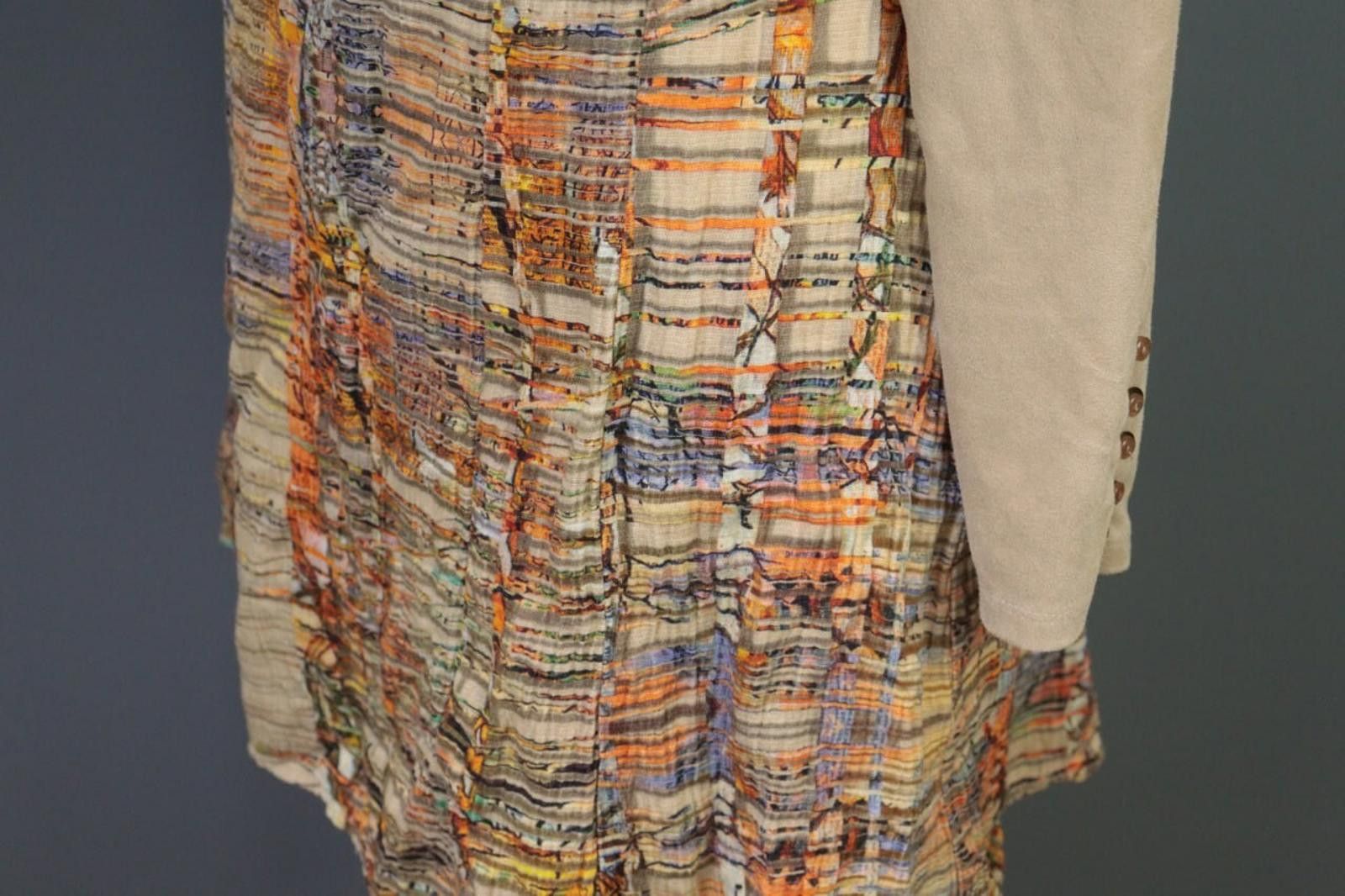 Designer Aventures des Toiles Multicolor Printed A-Line Dress 46 Size M / US 6-8 / IT 42-44 - 8 Thumbnail