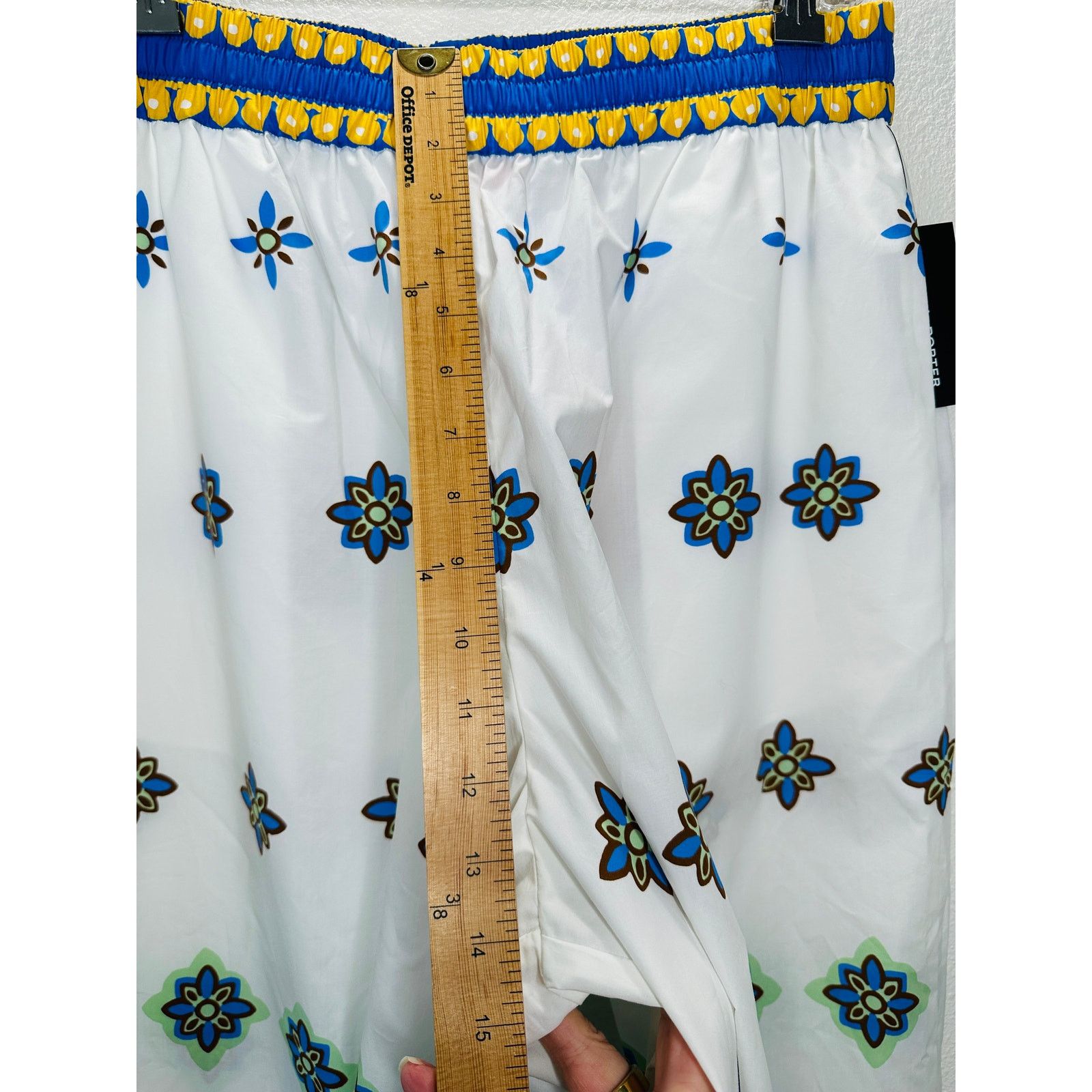 La DoubleJ NWT La DoubleJ White Blue Print Cropped Wide Leg Crop Pant L Size 34" / US 12 / IT 48 - 17 Thumbnail