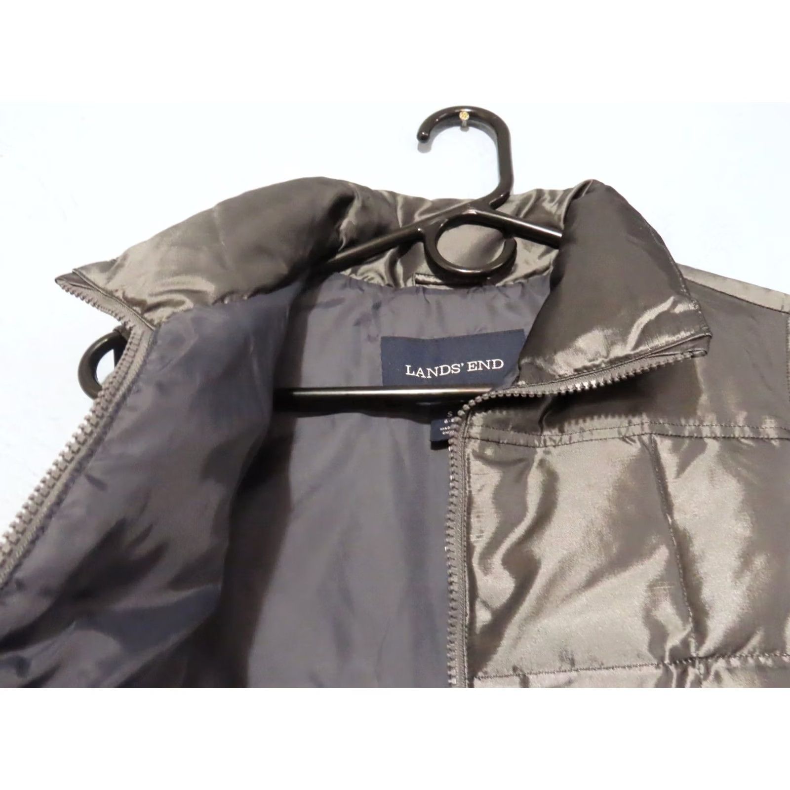 Lands' End Lands' End Thin Full Zip Puffer Vest Women's S Quilted Black 6-8 Charcoal (Junior? not applicable) Size S / US 4 / IT 40 - 8 Thumbnail