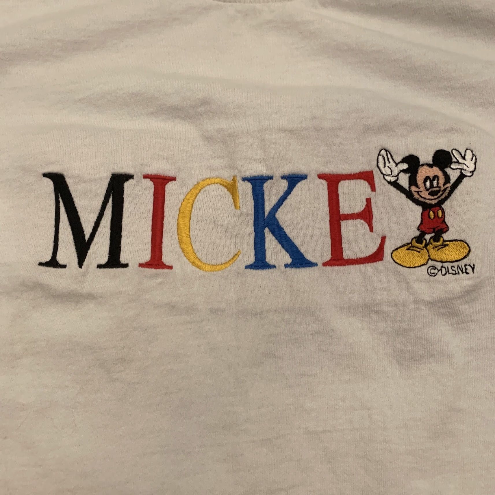 Velva Sheen Vintage Mickey Mouse Shirt Size L White Embroidered 90s Y2k single stitch Size L / US 10 / IT 46 - 2 Thumbnail