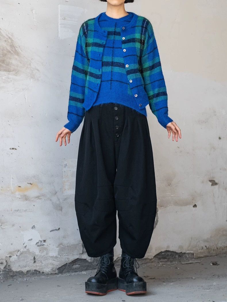Kenzo KENZO Blue and green navy woolen knit cardigan Size M / US 6-8 / IT 42-44 - 6 Thumbnail