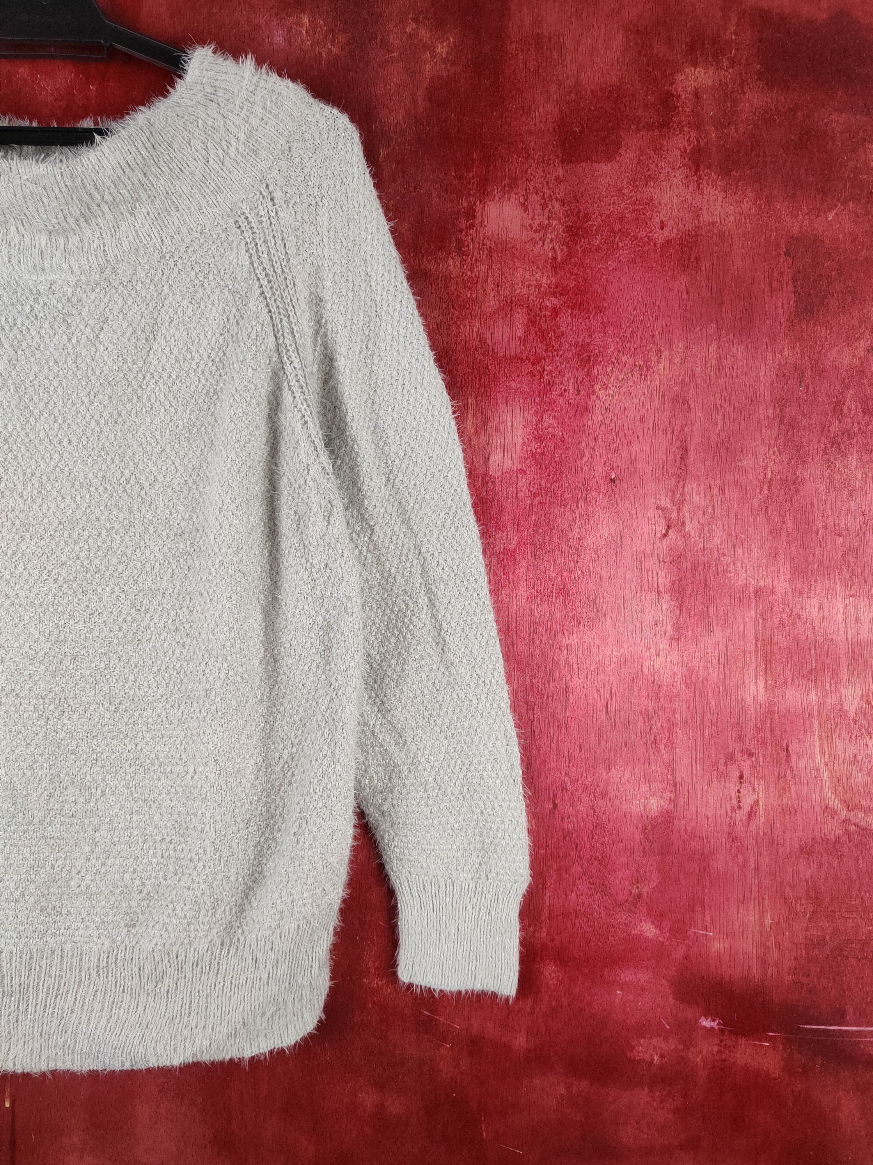 Homespun Knitwear × Japanese Brand × Vintage Japanese Brand Gray Shag Shaggy Fur Mohair Knitwear #S2188 Size M / US 6-8 / IT 42-44 - 5 Thumbnail