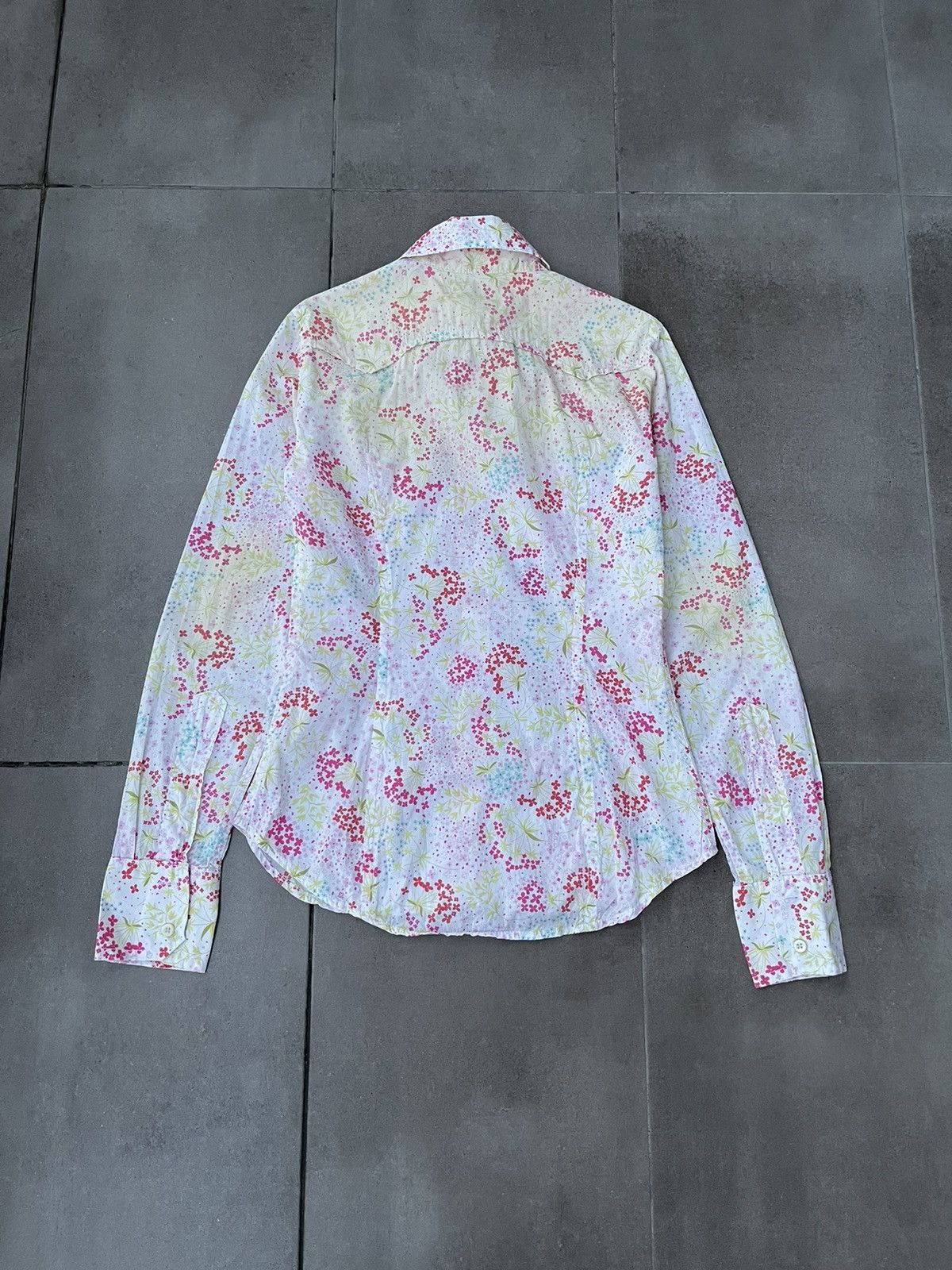Dsquared2 Dsquared2 Flower All Over Print White Button Up Shirt Size M / US 6-8 / IT 42-44 - 7 Thumbnail