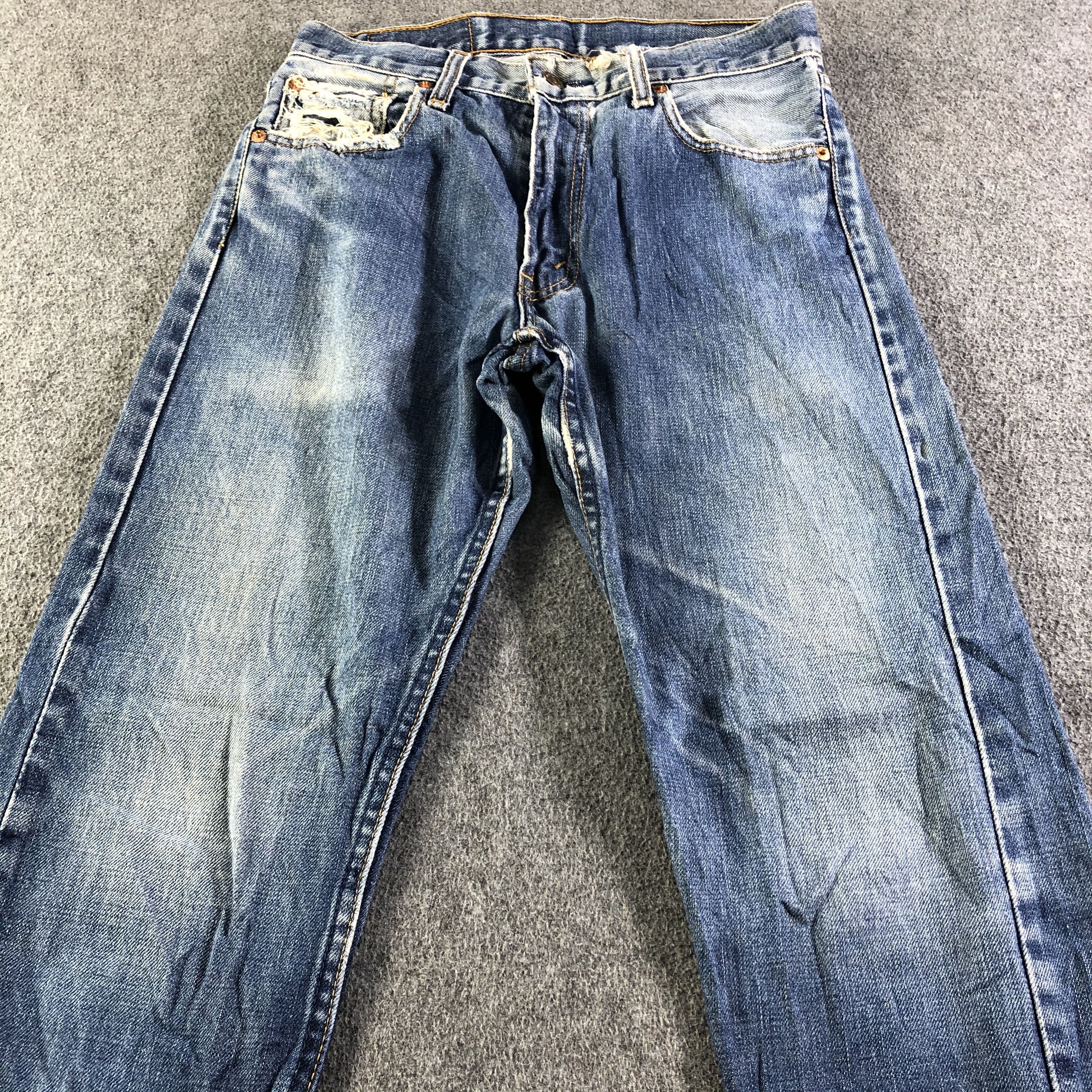 Levi's Vintage Blue Wash Levis 505 Jeans-J4605 Size US 27 - 3 Thumbnail