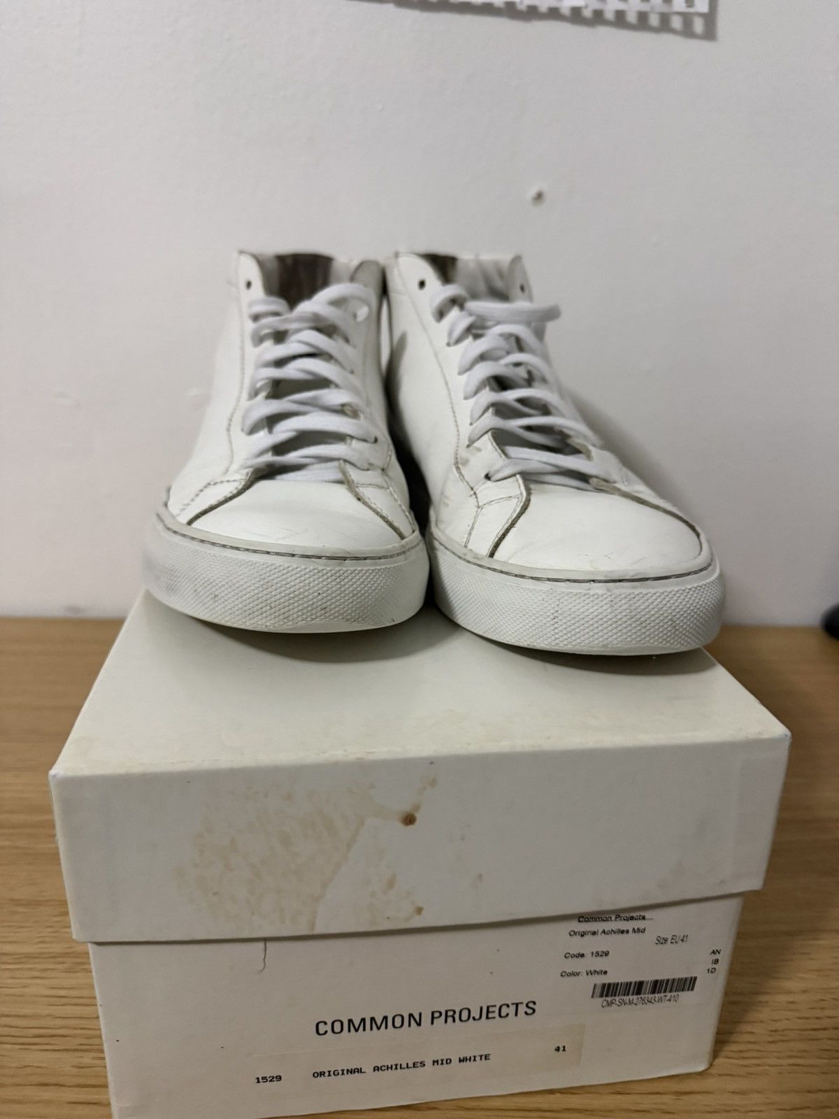 Common Projects WHITE COMMON PROJECTS ACHILLES US 8 41 high LUXARY SNEAKER Size US 8 / EU 41 - 1 Thumbnail