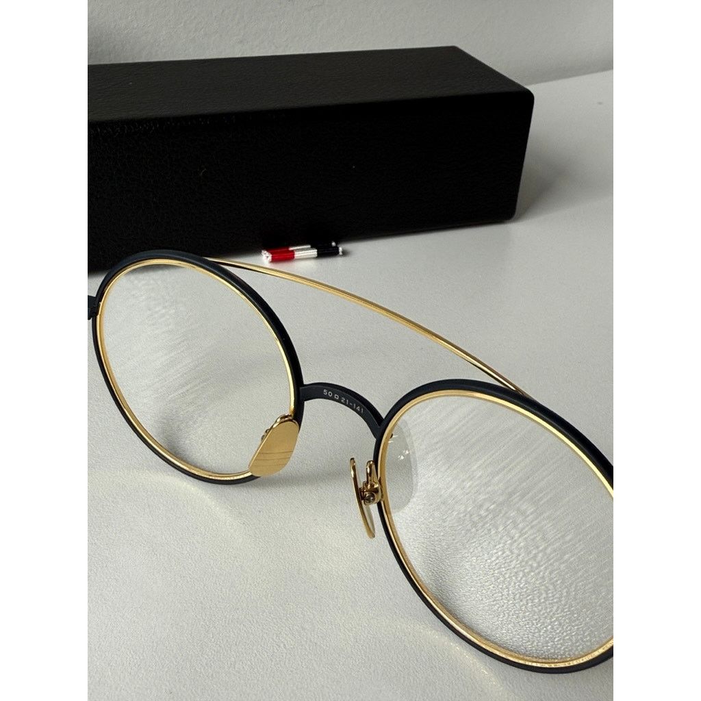 Thom Browne NEW Thom Browne TB108 Gold Round Eyeglasses Frames Size ONE SIZE - 4 Thumbnail