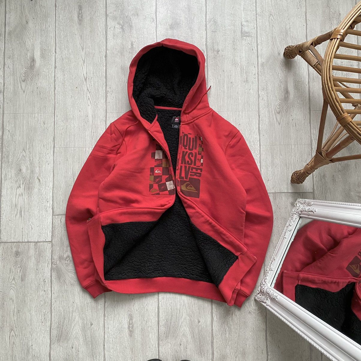 If Six Was Nine Vintage If6Was9 2000s Quicksilver Fur Hoodie Jacket Y2K Size US L / EU 52-54 / 3 - 1 Thumbnail