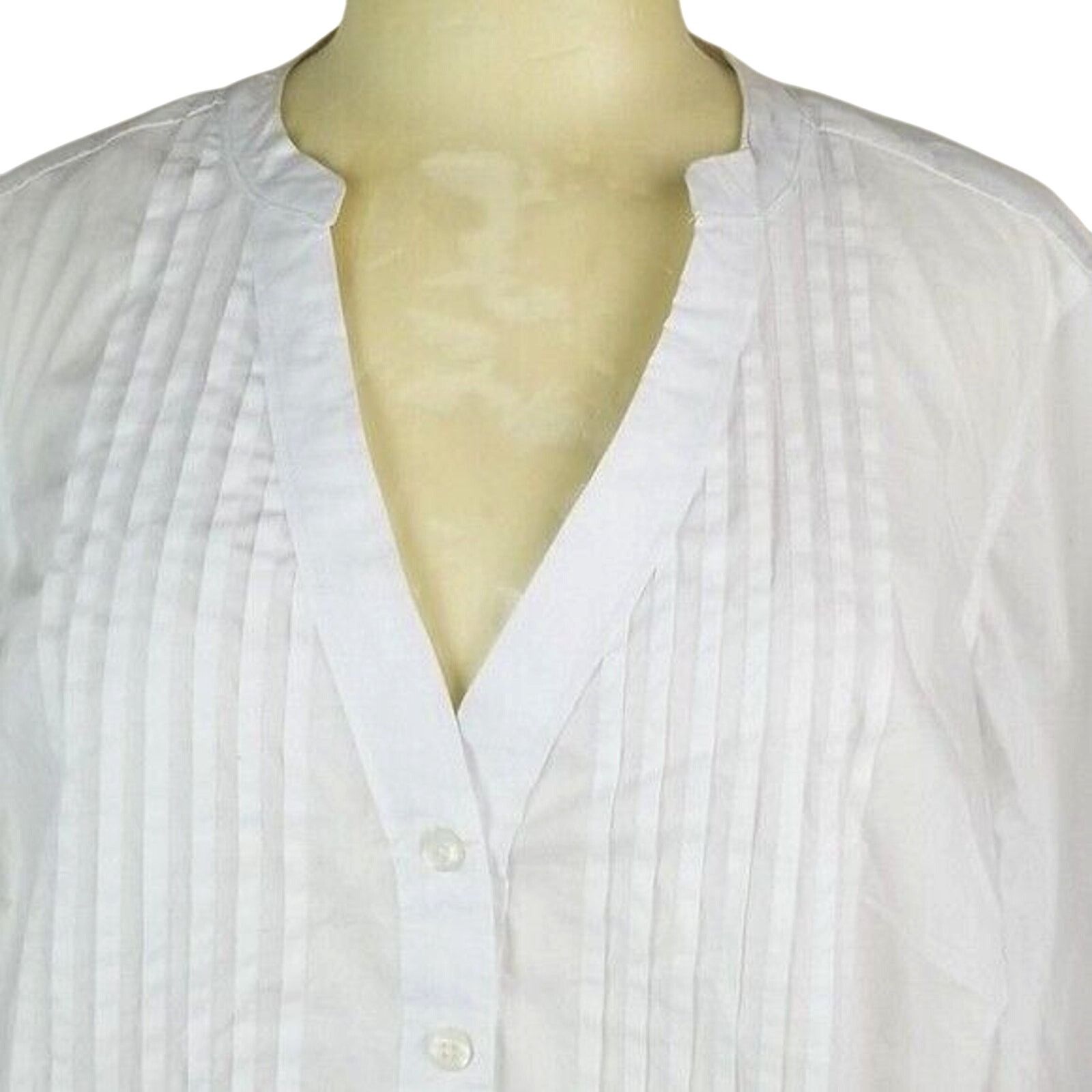 Corridor Torrid Blouse Pintuck Cotton Stretch Lightweight Minimalist Size XXS / US 00 / IT 34 - 2 Thumbnail