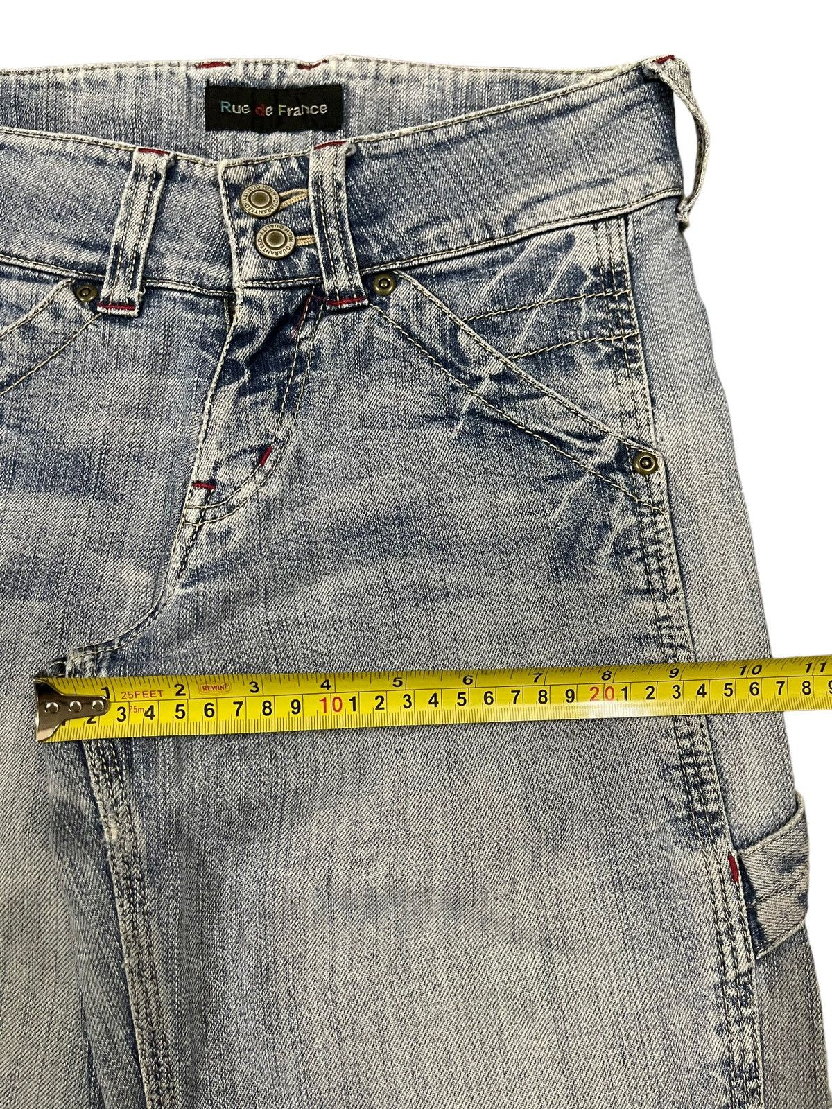 14th Addiction Vintage Rue De France Blue Wash Style Wide Leg Jeans Size US 28 / EU 44 - 15 Thumbnail