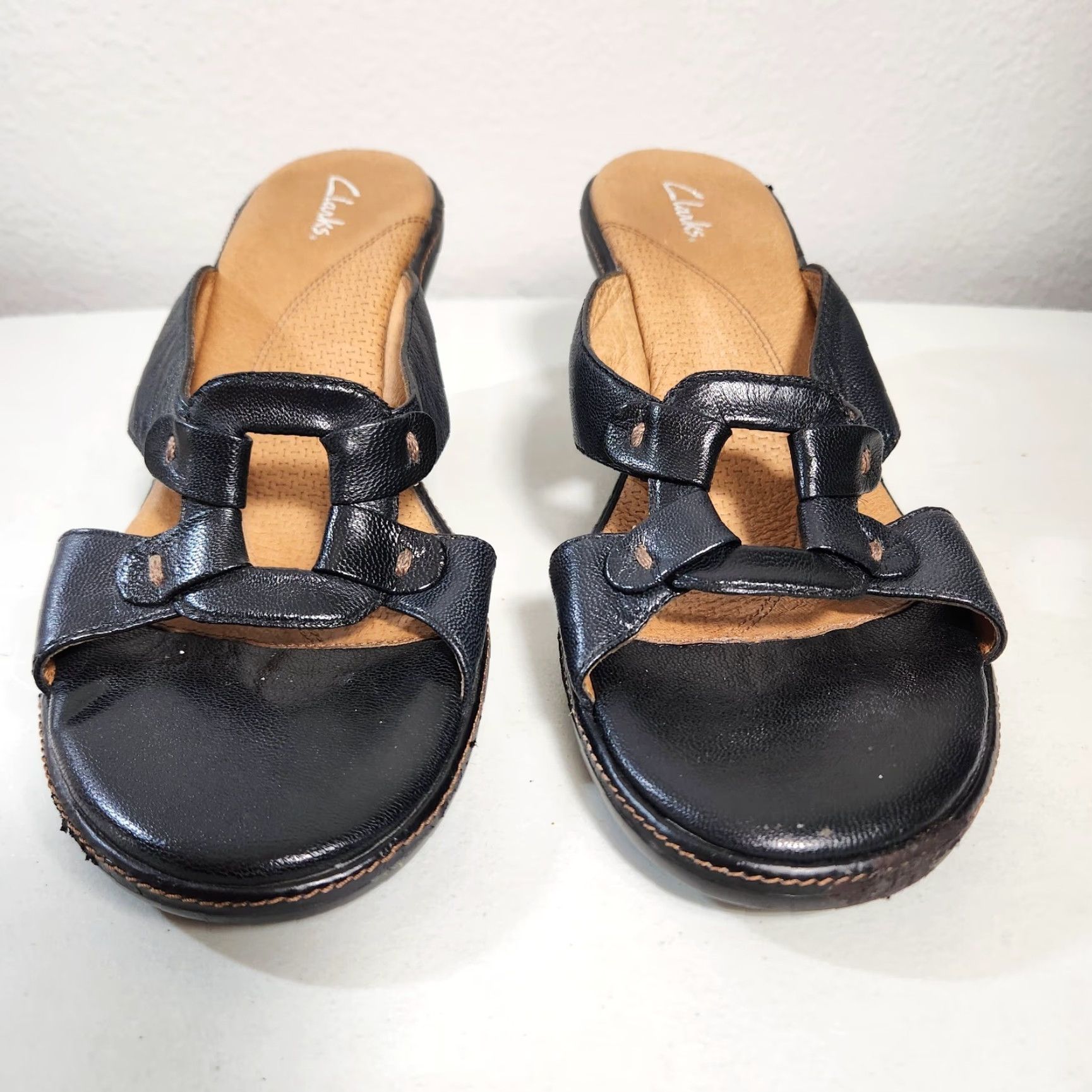 Clarks Clarks Womens Black Comfort Slip-On Heels-Size 9 Size ONE SIZE - 4 Thumbnail