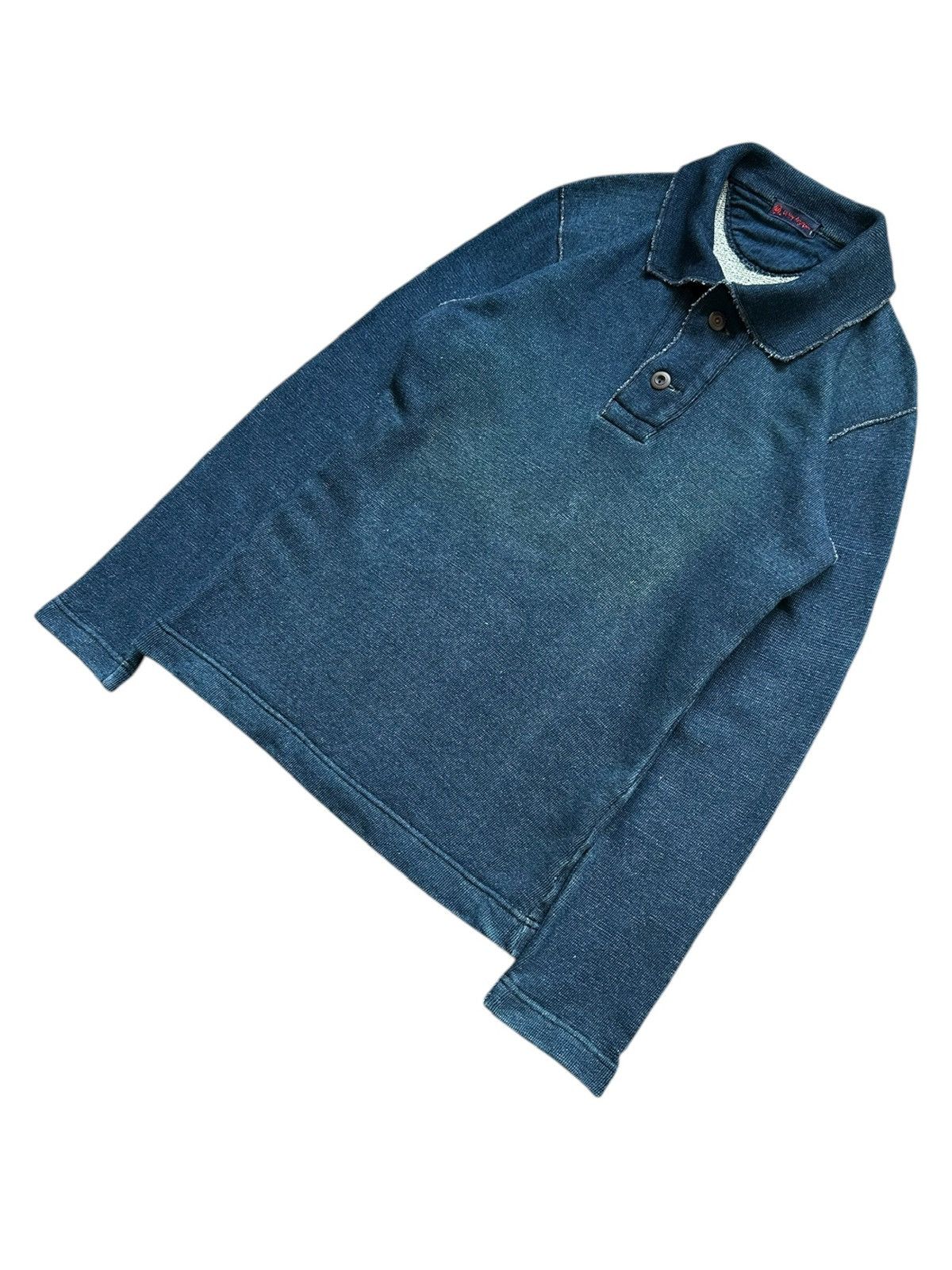 45rpm 00’s R by 45RPM indigo dyed polo long sleeve Size US S / EU 44-46 / 1 - 2 Thumbnail