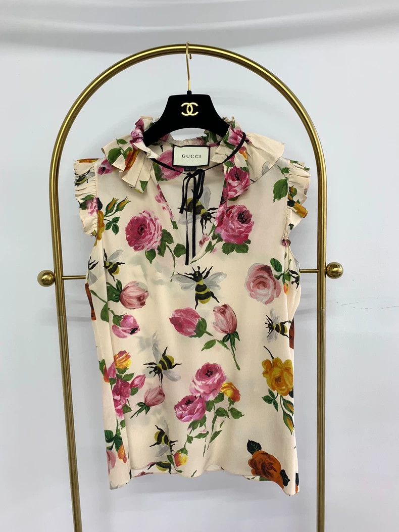 Gucci Gucci Silk Floral Sleeveless Top - dmc Size US M / EU 48-50 / 2 - 1 Thumbnail