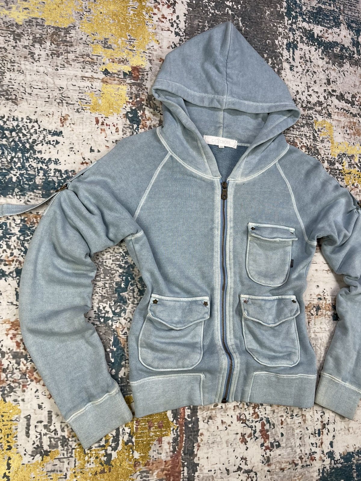 Le Grande Bleu (L.G.B.) C.C. ✝️ CROSS LGB Style Distressed Zipper Hoodies Size XS / US 0-2 / IT 36-38 - 3 Thumbnail