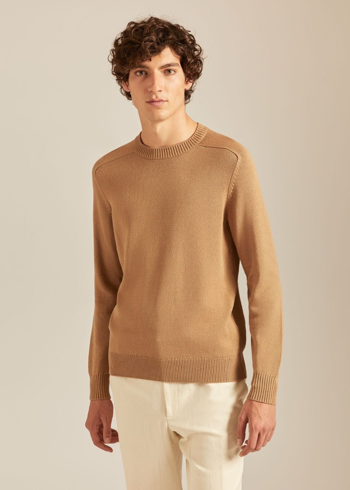 Loro Piana o1srvl11e1024 Girocollo Crewneck Sweater in Brown Size US S / EU 44-46 / 1 - 2 Thumbnail