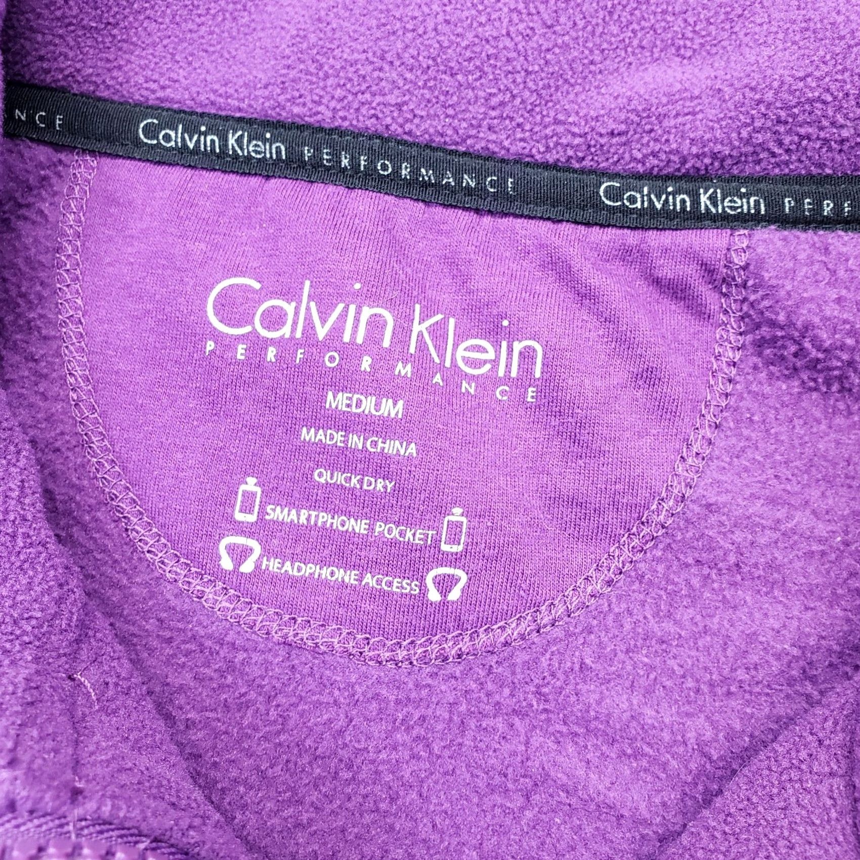Calvin Klein Calvin Klein Womens Jacket M Purple Quick-Dry Full Zip Fleece Breathable Outdoor Casual Plain Jacket Size M / US 6-8 / IT 42-44 - 7 Thumbnail