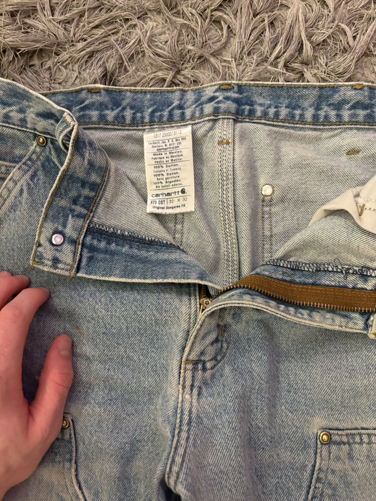 Carhartt Vintage 90’s faded blue denim carhartt double knee jeans Size US 32 / EU 48 - 4 Thumbnail