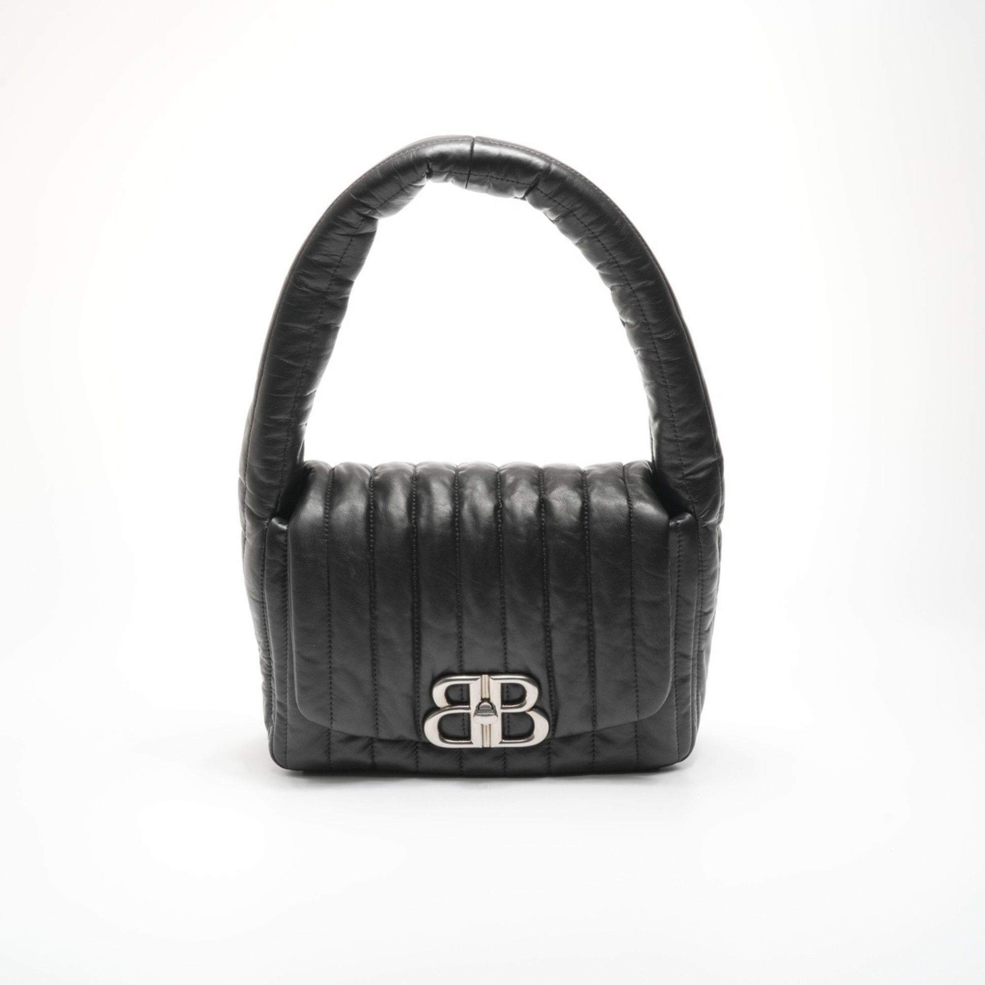 Balenciaga Balenciaga Manaco Padded Quilted Leather One-Shoulder Bag in Black (WS23584) Size ONE SIZE - 1 Thumbnail