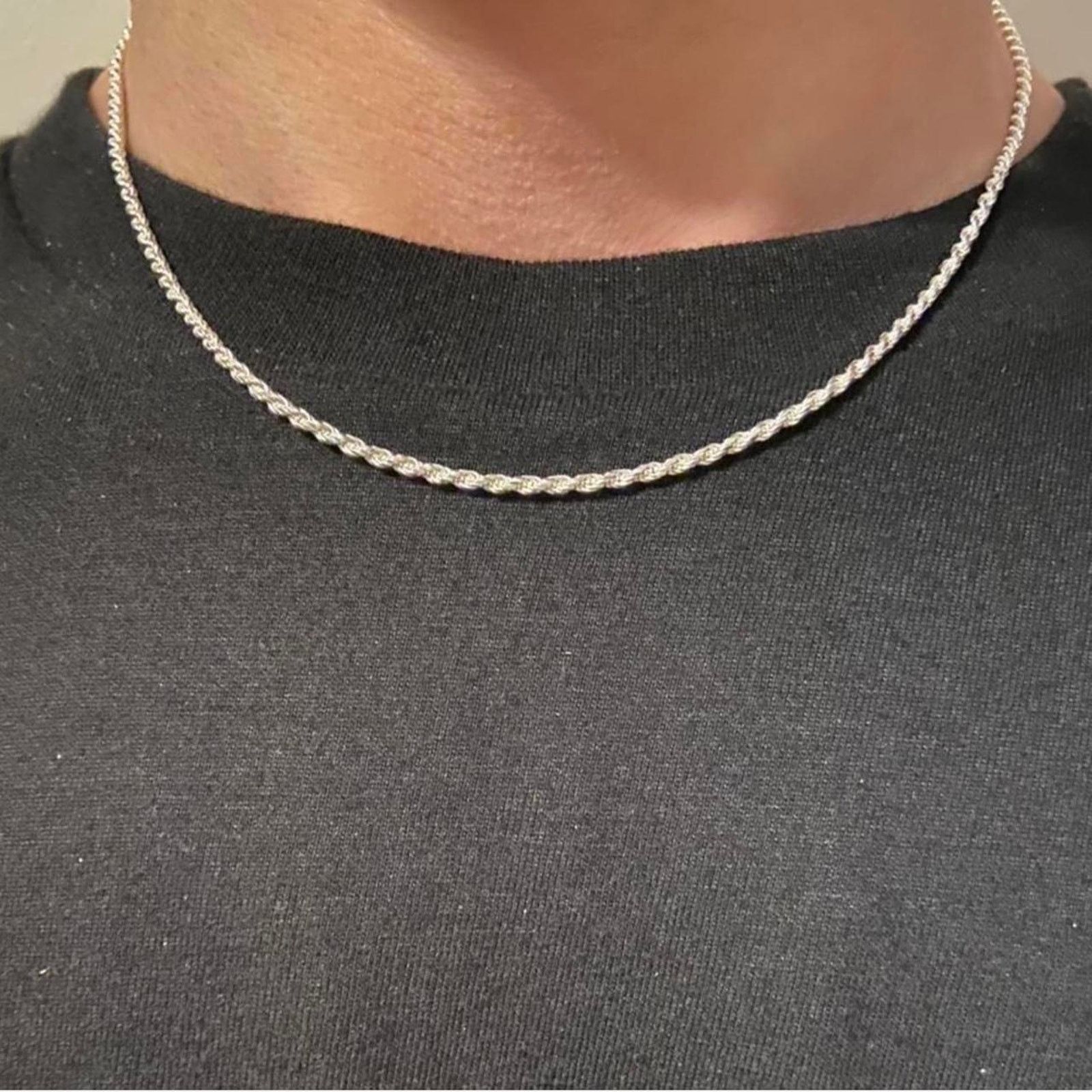Vintage Basic Rope Chain Necklace - 18"/2mm Size ONE SIZE - 1 Thumbnail