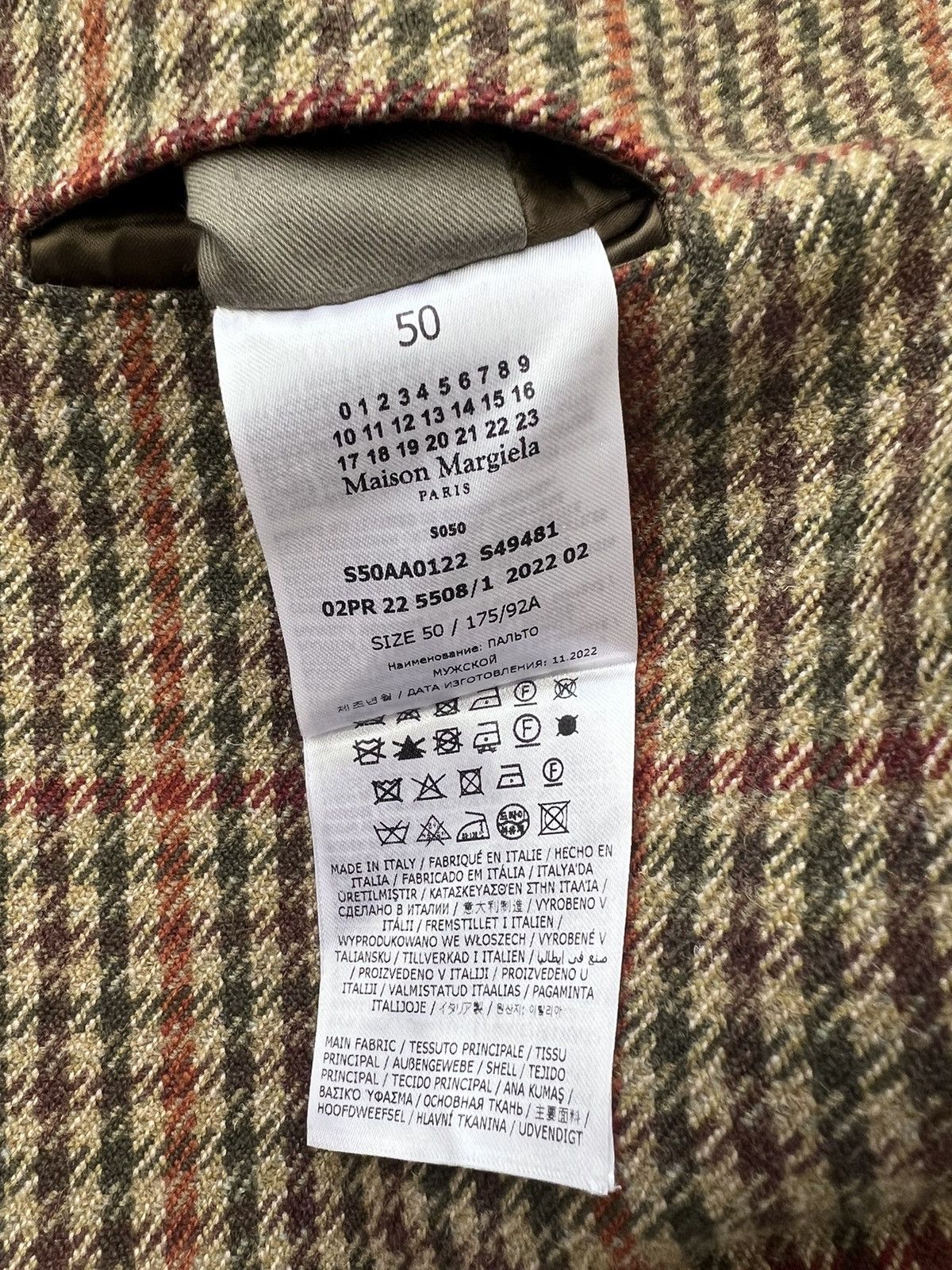 Maison Margiela $4.5k+ FW22 Lines 1 & 10 checked greatcoat, IT50 (oversized) Size US M / EU 48-50 / 2 - 20 Thumbnail