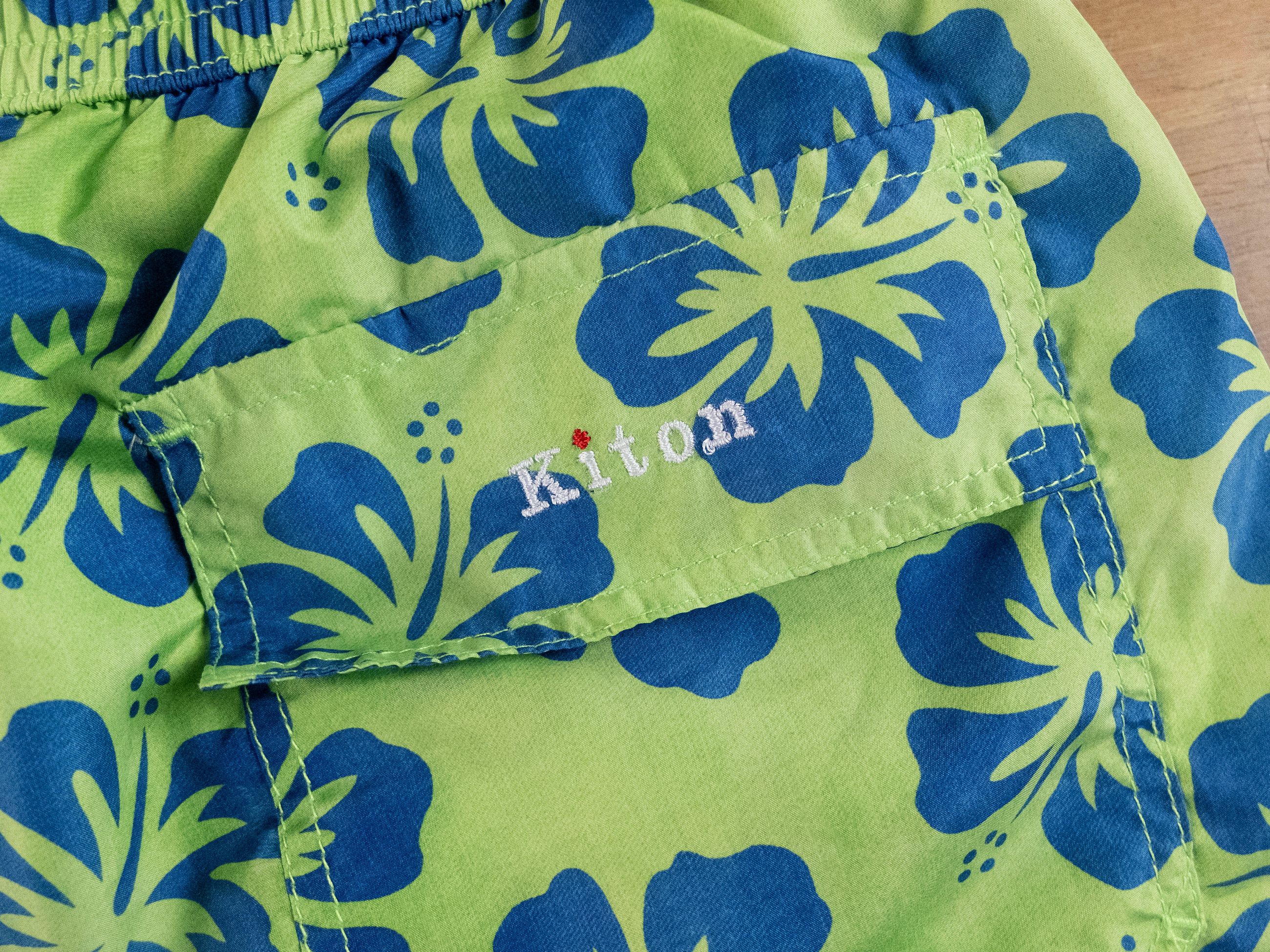 Kiton KITON Napoli green blue floral print nylon swim shorts Large Size US 34 / EU 50 - 9 Thumbnail