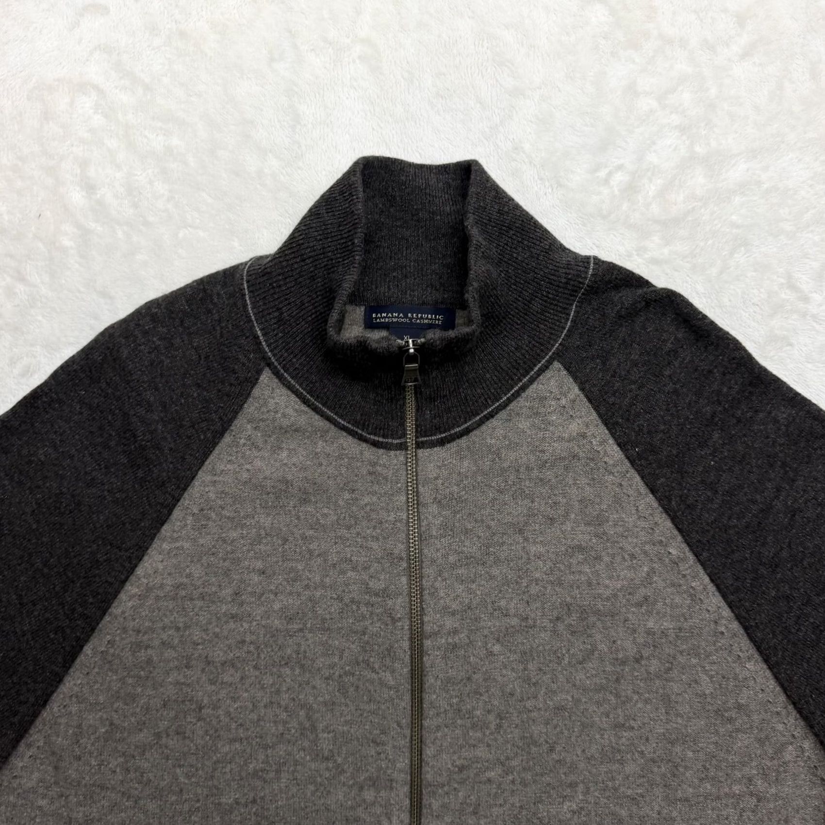 Banana Republic VINTAGE Banana Republic Jacket Mens XL Gray Lambswool Cashmere Blend Full Zip Mock Neck Size US XL / EU 56 / 4 - 2 Thumbnail