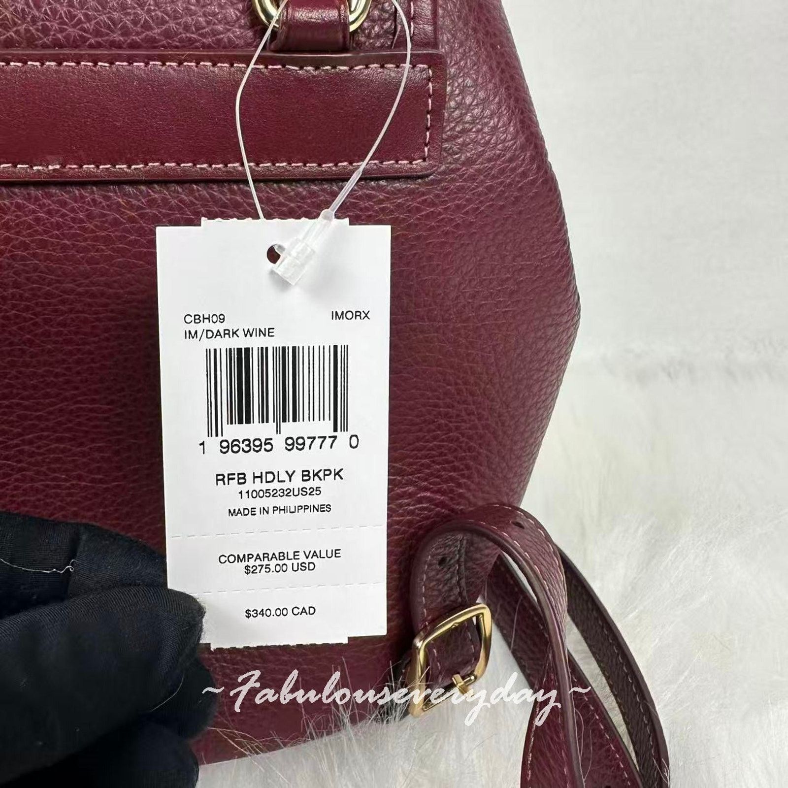 Coach Coach Hadley Backpack In Leather Brass/Dark Wine CBH09 NWT Size ONE SIZE - 5 Thumbnail