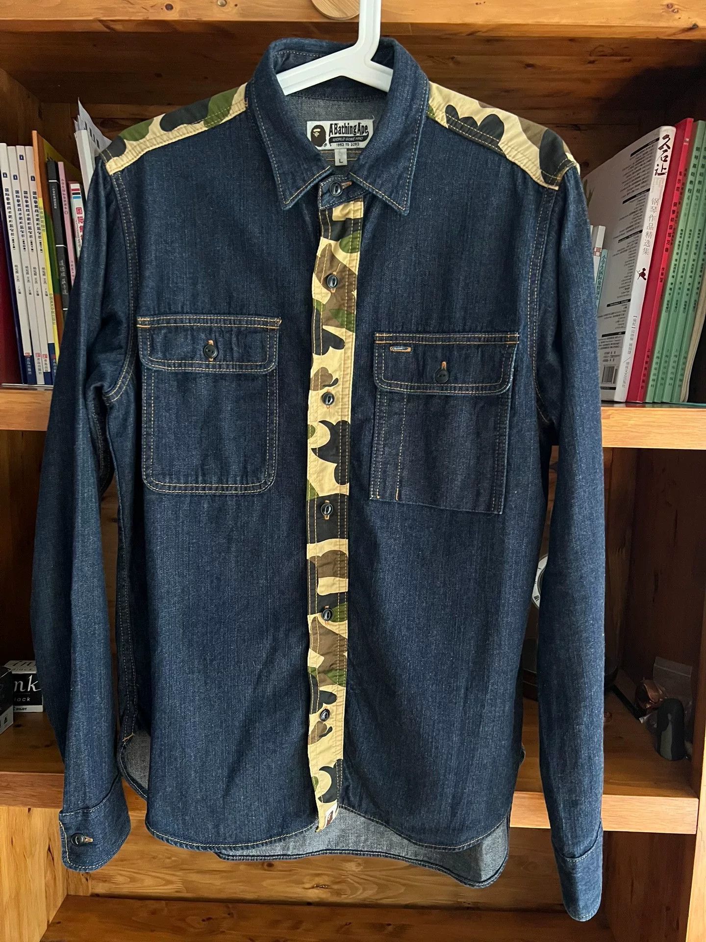 Bape BAPE Camo Indigo Denim Shirt Size US L / EU 52-54 / 3 - 1 Thumbnail