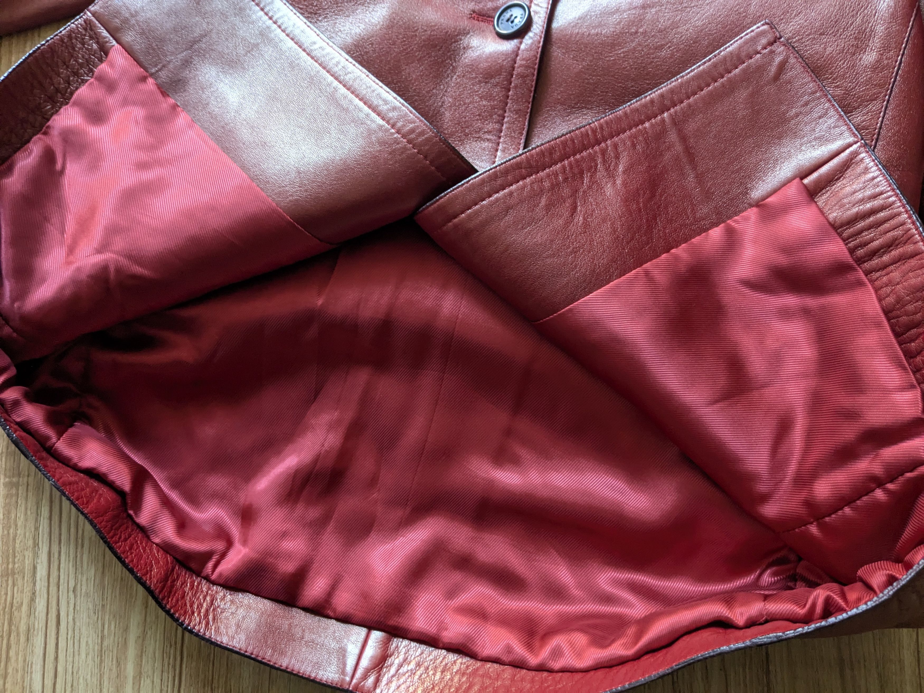 Prada Prada Leather Jacket Red 44 Button Blazer Coat Size M / US 6-8 / IT 42-44 - 11 Thumbnail