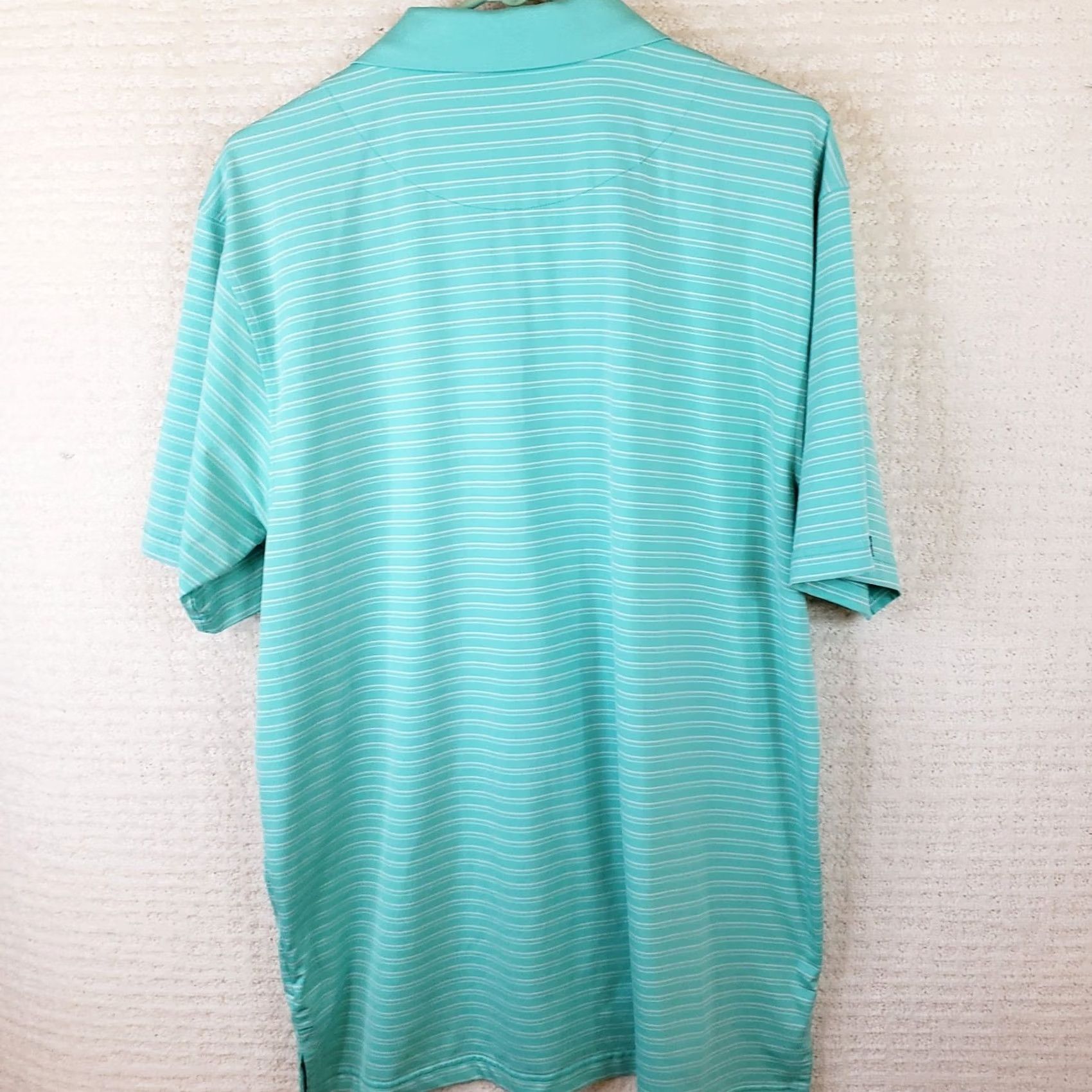 Vintage VINTAGE Straight Down Polo Shirt Mens L Green White Stripe Golf Poly Spandex Dataw Island Club Short Sleeve Logo Accents Green 90s Theme Mens Size US L / EU 52-54 / 3 - 7 Thumbnail
