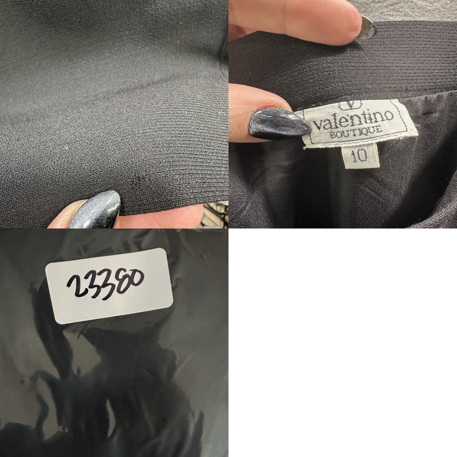 Valentino Valentino Pencil Skirt Womens 10 Black Silk Knit Mini 80s Preppy Size 32" / US 10 / IT 46 - 8 Thumbnail