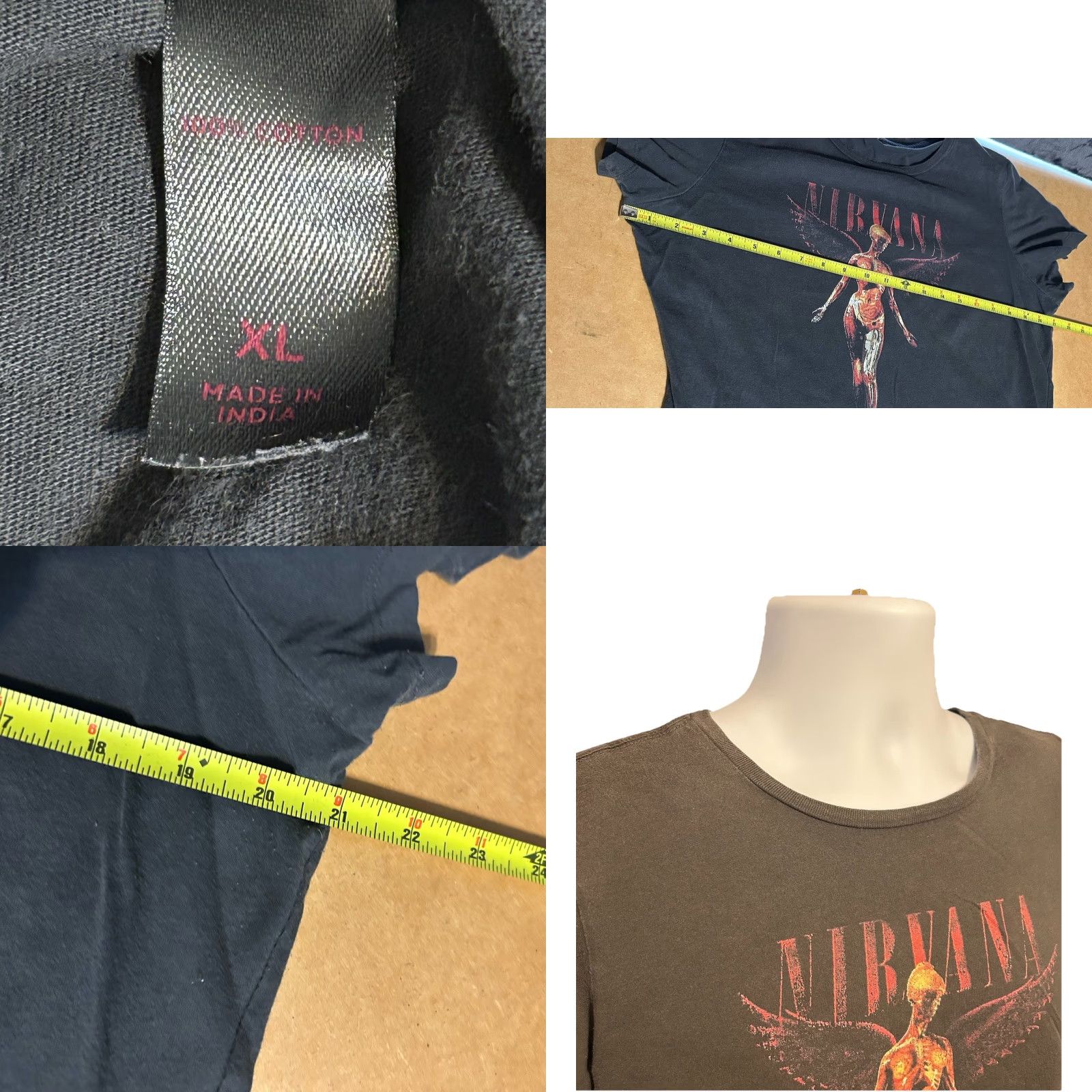 Vintage Nirvana In Utero Shirt Women XL Fits Medium Black Short Sleeve District Made Shirt Men? Size M / US 6-8 / IT 42-44 - 9 Thumbnail