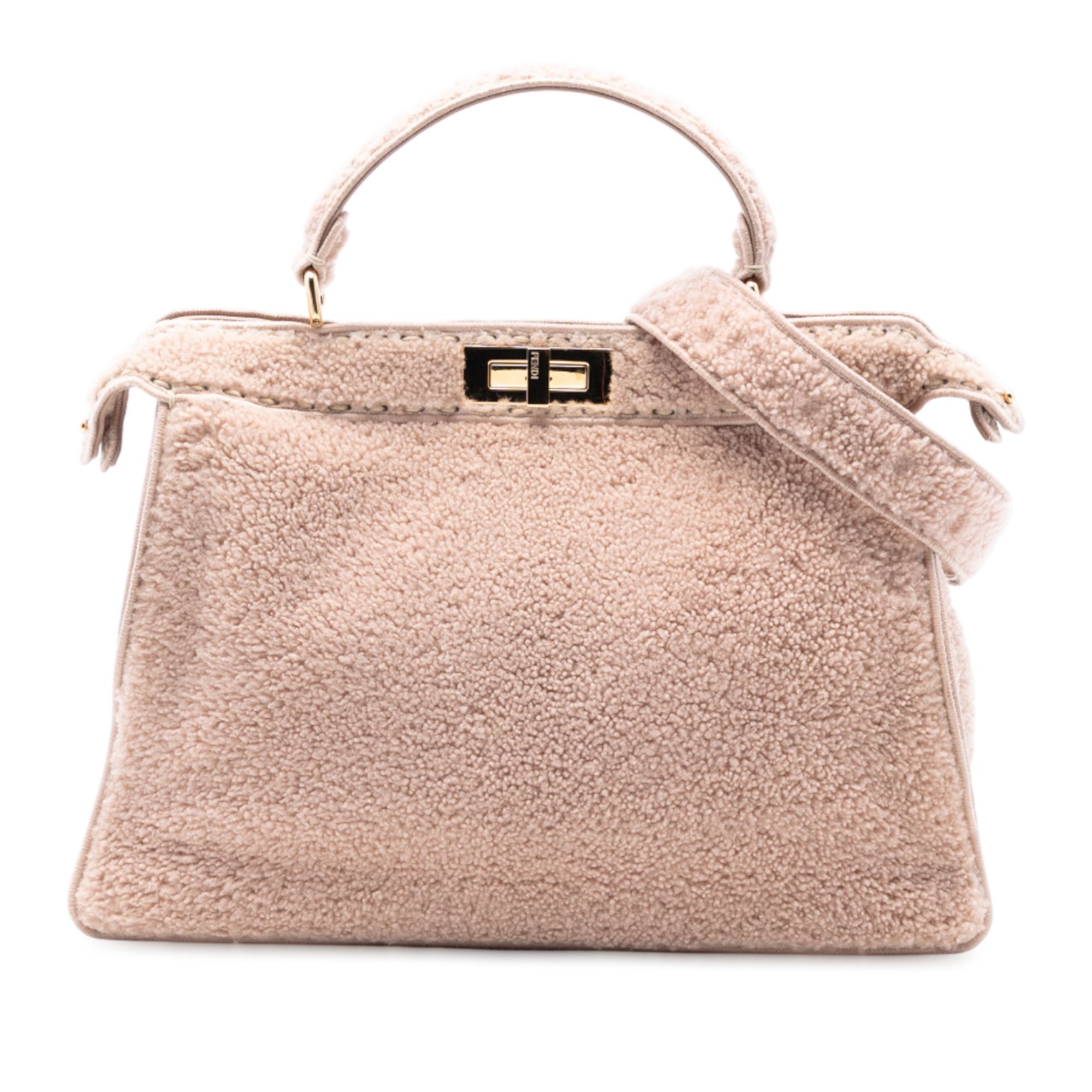 Fendi Fendi Large Shearling Peekaboo ISeeU Satchel Size ONE SIZE - 1 Thumbnail