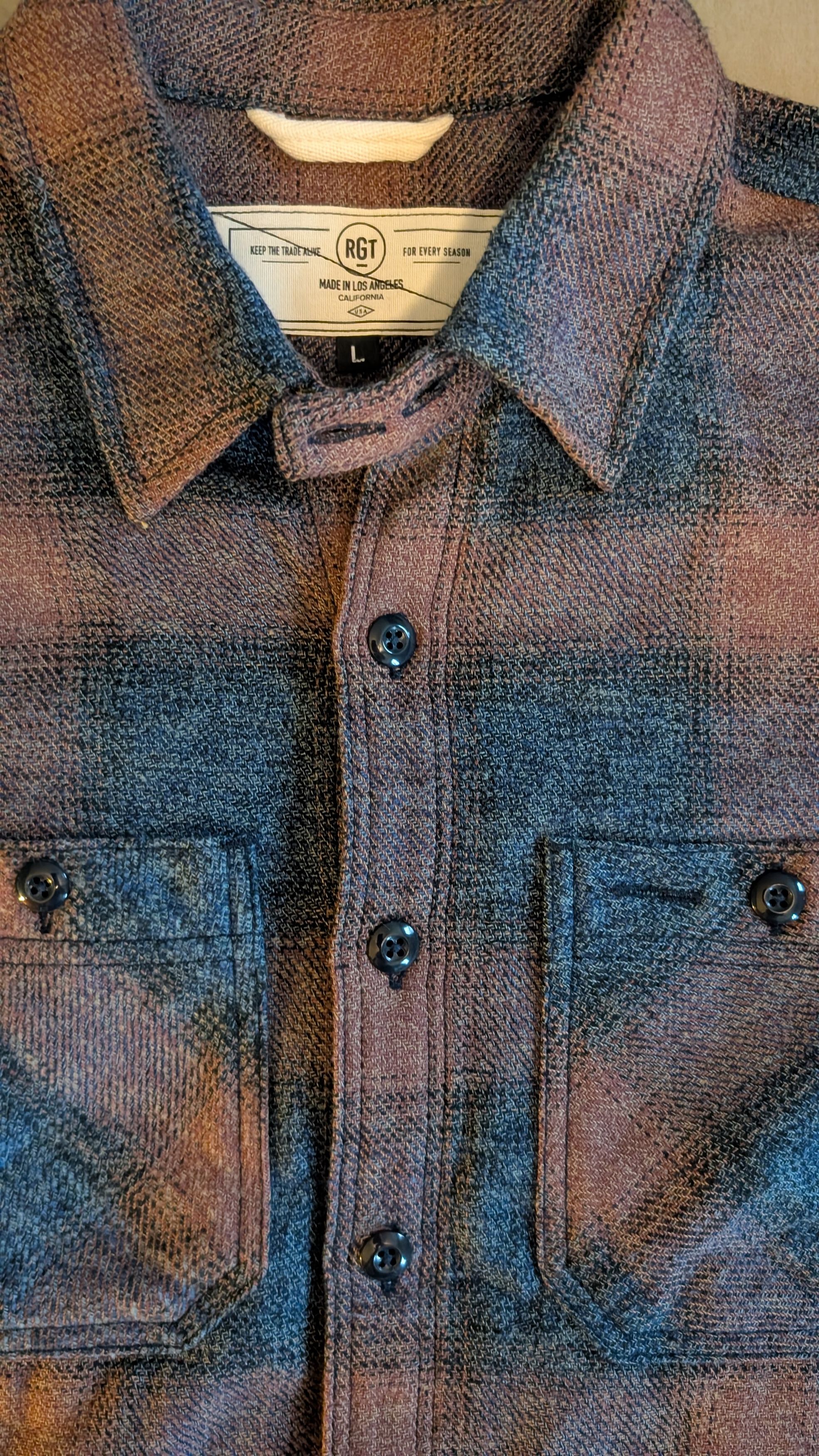 Rogue Territory Blue blush flannel work shirt Size US L / EU 52-54 / 3 - 4 Thumbnail