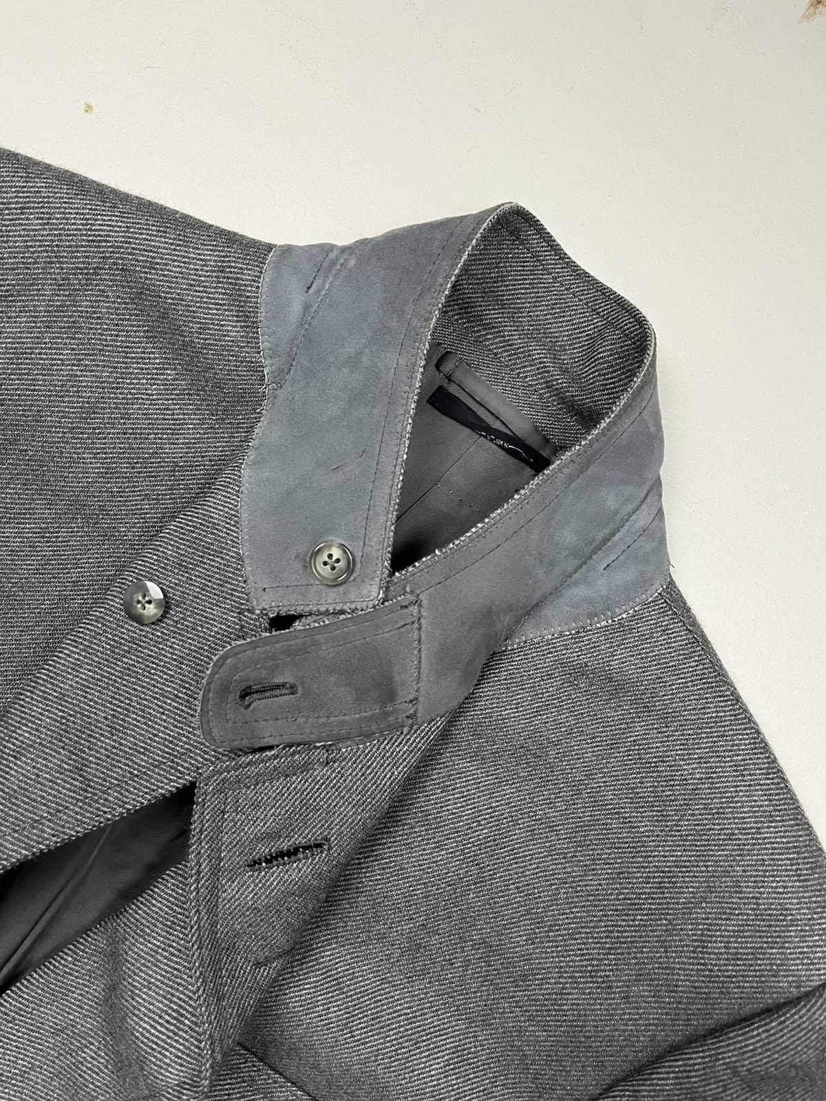 Tom Ford Tom Ford Gray Tailored Jacket with Leather Suede Detailing Size 52R - 15 Thumbnail