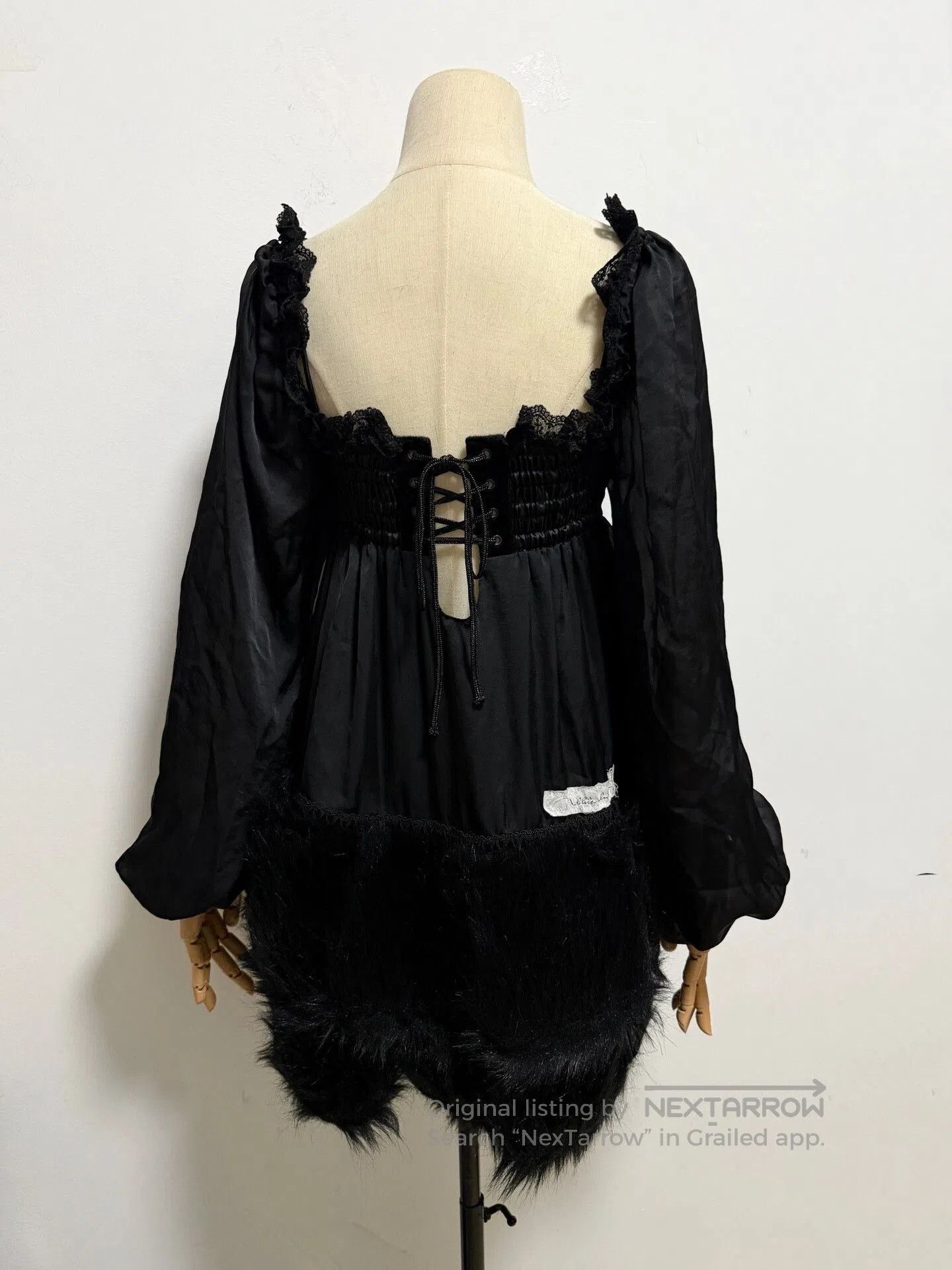 Alice Waese Aliceauaa Fur Lace Slip Dress. Size L / US 10 / IT 46 - 4 Thumbnail