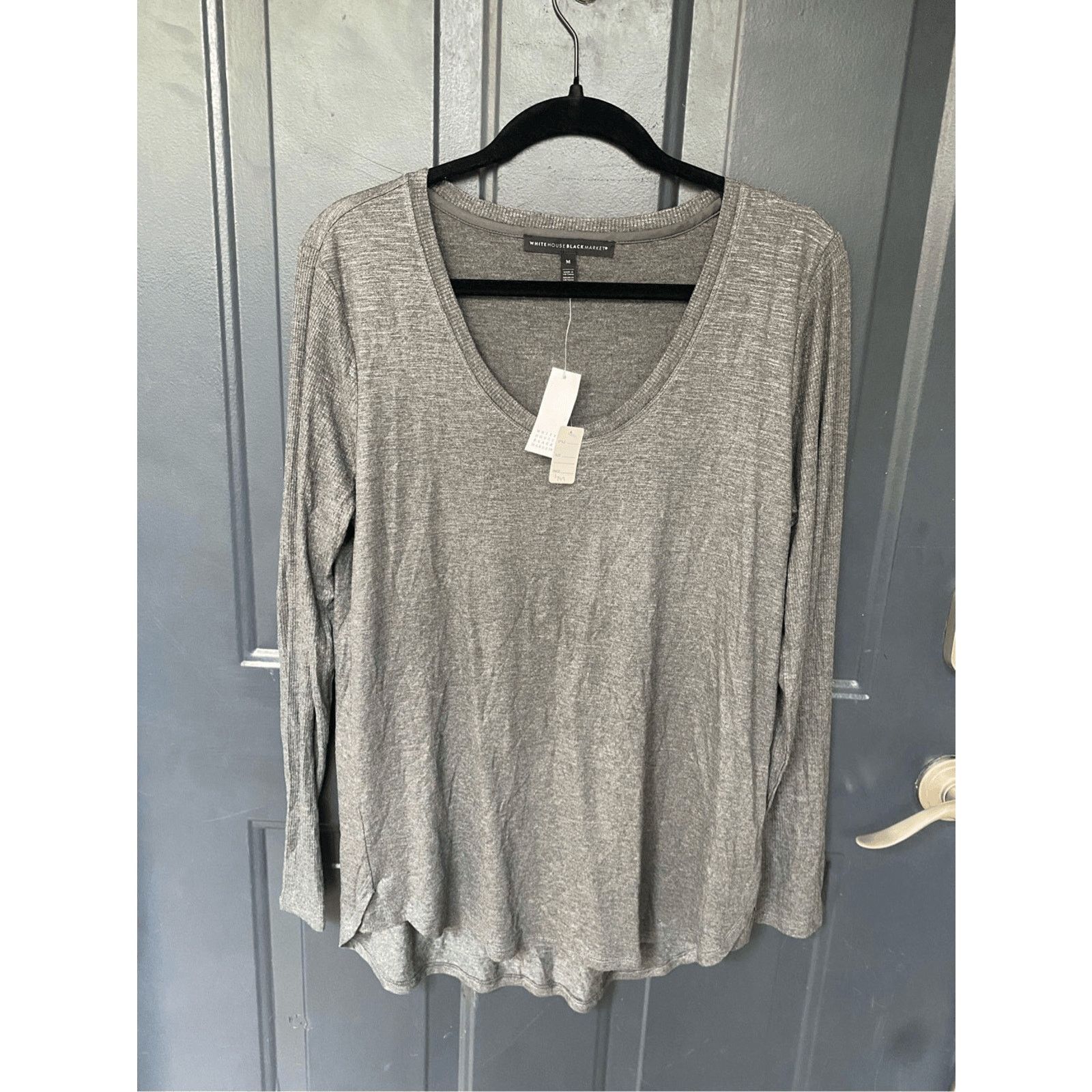 White House Black Market WHBM NWT Long Sleeve Legging Tee Gray Sz Medium, MP $66 Size M / US 6-8 / IT 42-44 - 7 Thumbnail