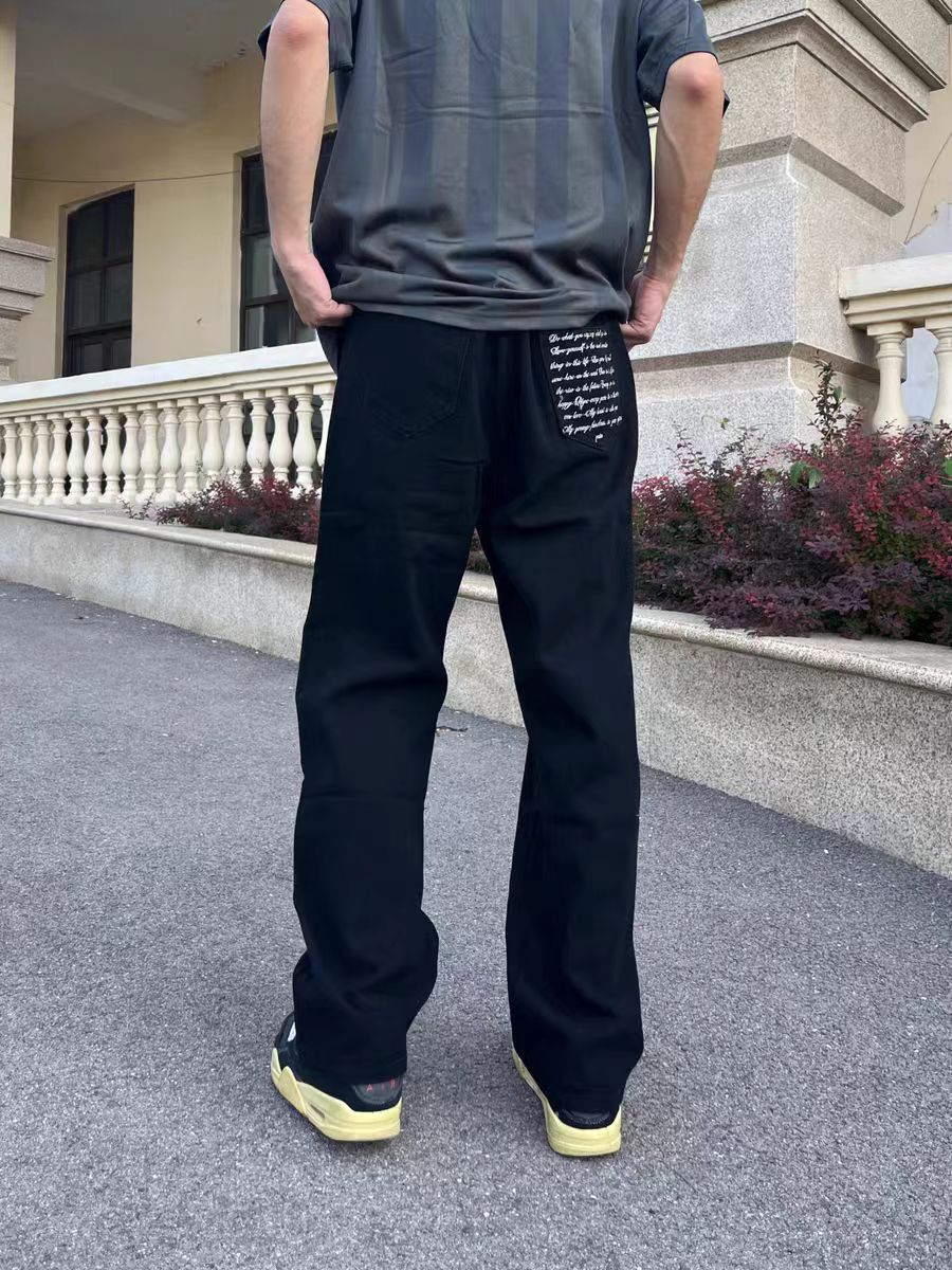 Japanese Brand × Vintage Street Vintage Washed Loose Embroidered Jeans Size 32 Size US 32 / EU 48 - 3 Thumbnail