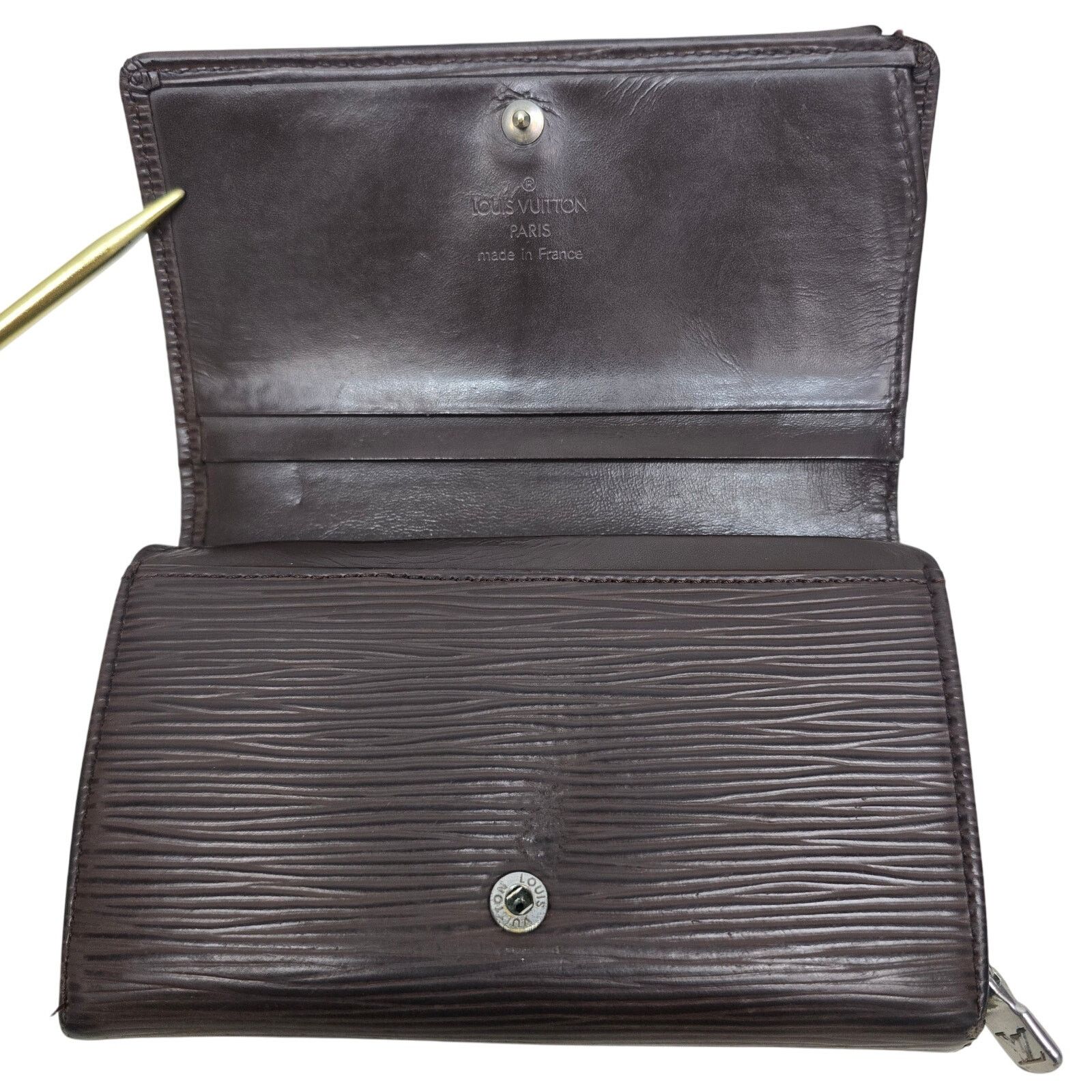 Louis Vuitton LOUIS VUITTON Epi Leather Wallet Porte Monnaie Bifold Brown Size ONE SIZE - 5 Thumbnail