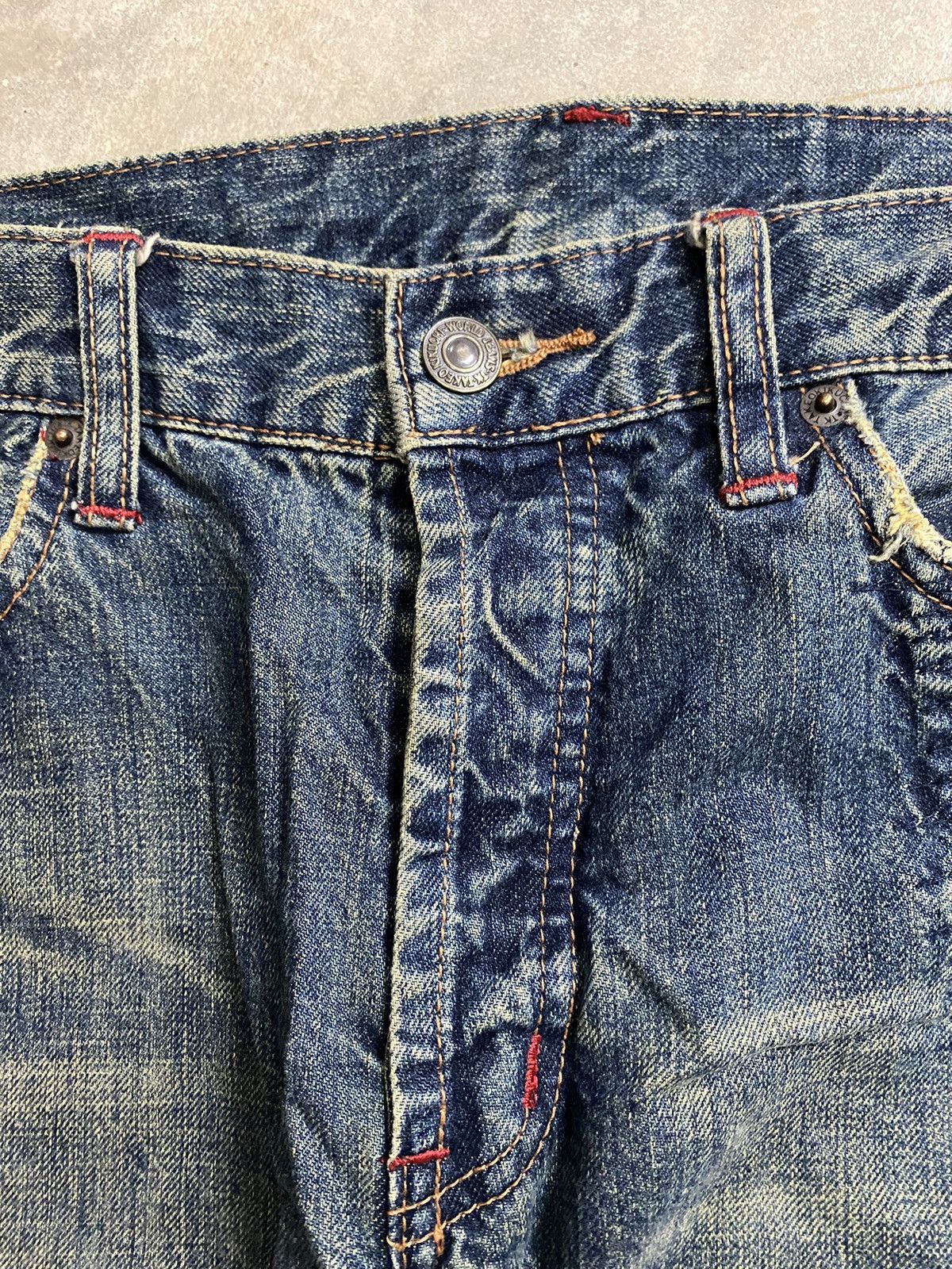 Takeo Kikuchi 1990s Japan Motive patch distressed light denim Size US 32 / EU 48 - 8 Thumbnail