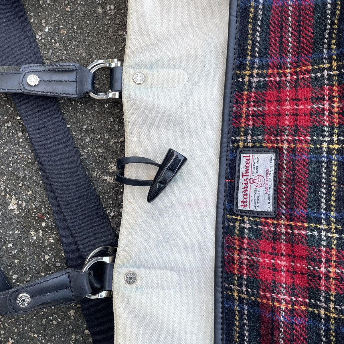 Harris Tweed × Takeo Kikuchi Takeo Kikuchi x Harris Tweed Wool Checkered Canvas Bag Size ONE SIZE - 6 Thumbnail