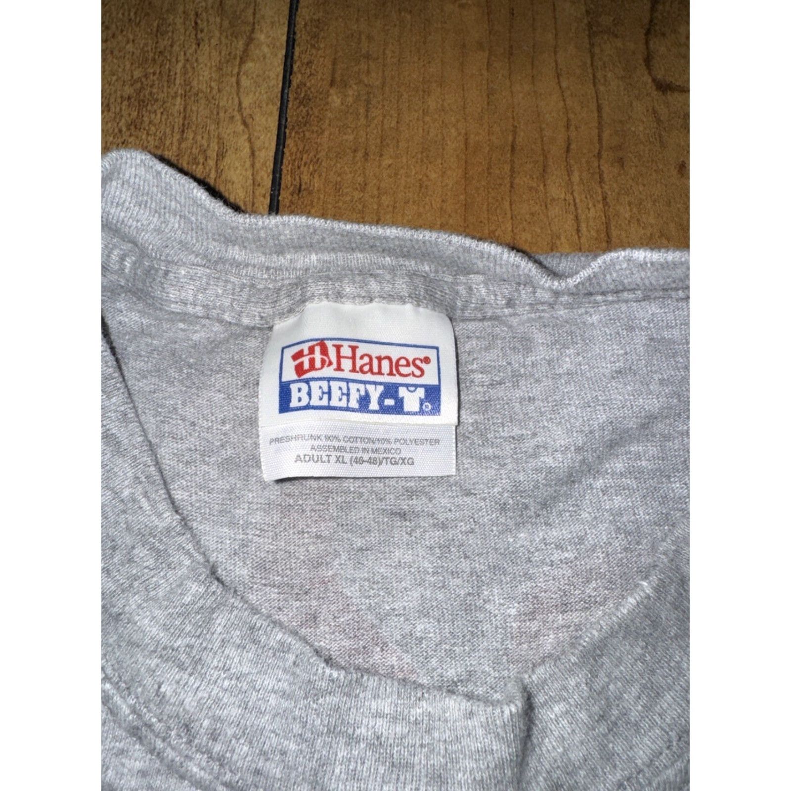 Hanes VINTAGE Hanes Beefy T-Shirt Wheelchair Tennis Heather Gray XL Men 22x27"} Size US XL / EU 56 / 4 - 5 Thumbnail