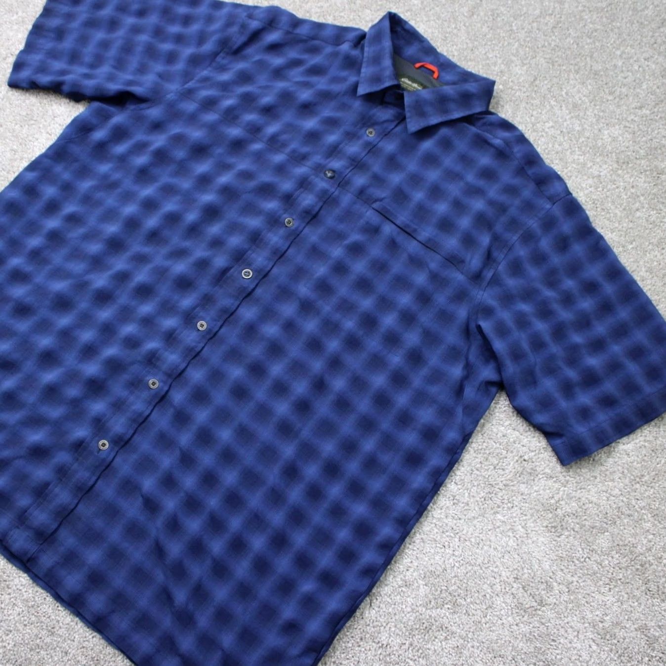 Eddie Bauer Eddie Bauer Shirt Men XL Tall XLT Blue Plaid Button-Up Short Sleeve Travel Workwear Casual Size US XL / EU 56 / 4 - 3 Thumbnail