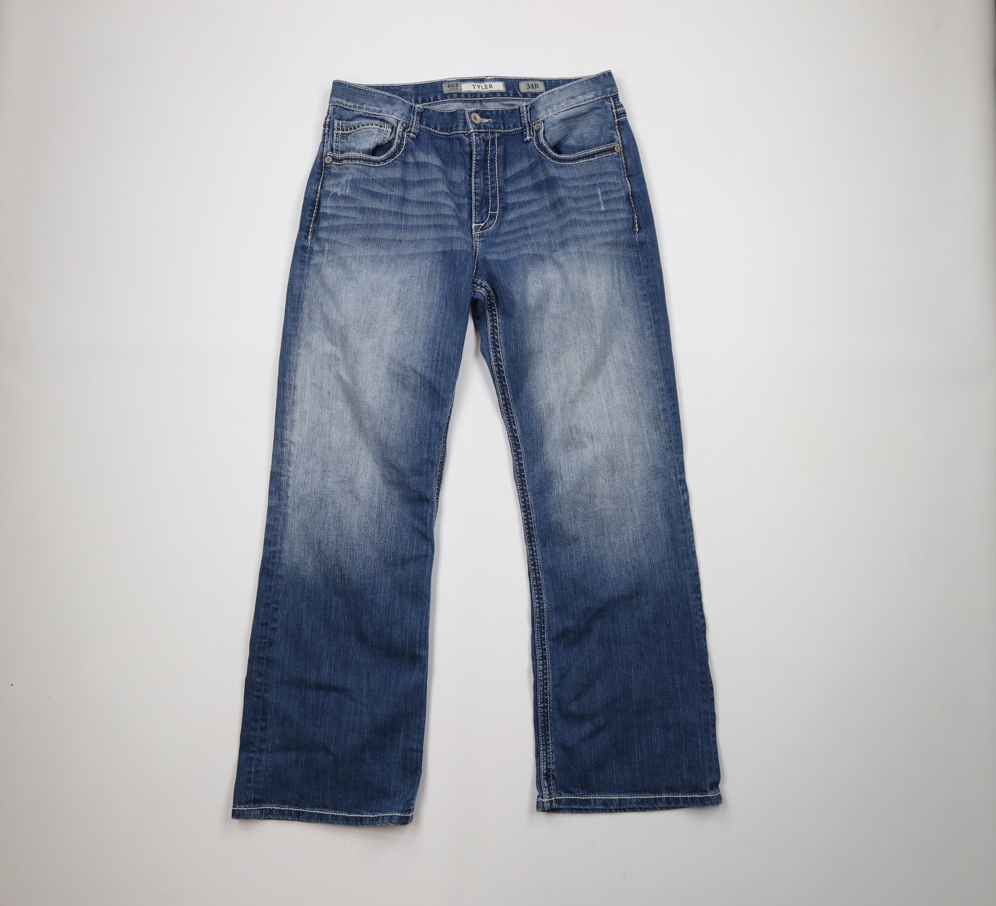 BKE × Vintage Buckle BKE Stitch Stretch Tyler Flared Boot Cut Denim Jeans Size US 34 / EU 50 - 1 Thumbnail