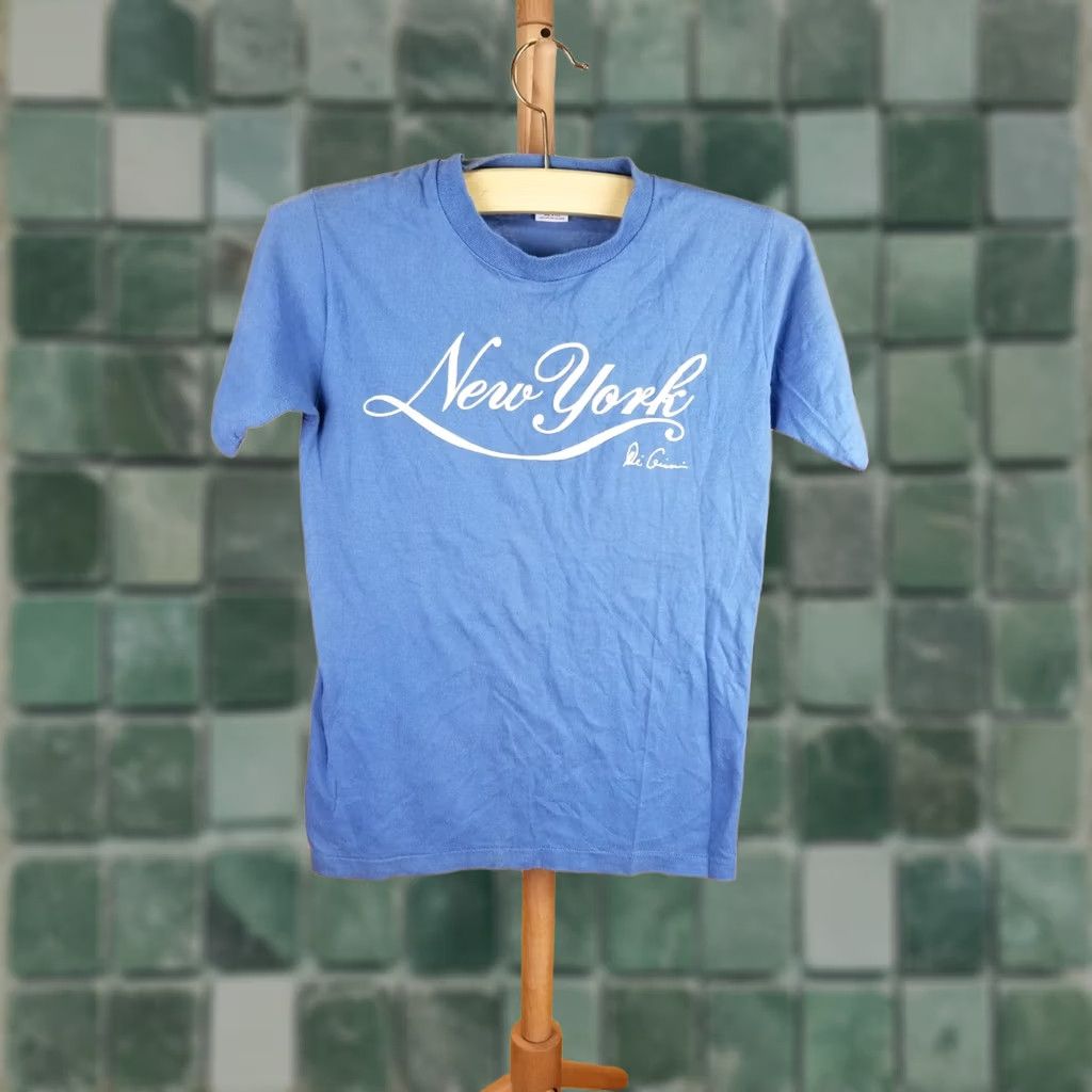 Vintage VINTAGE New York City Ink Print SINGLE STITCH T-SHIRT SZ SMALL Men's Blue 70's/80's USA… Size US S / EU 44-46 / 1 - 1 Thumbnail