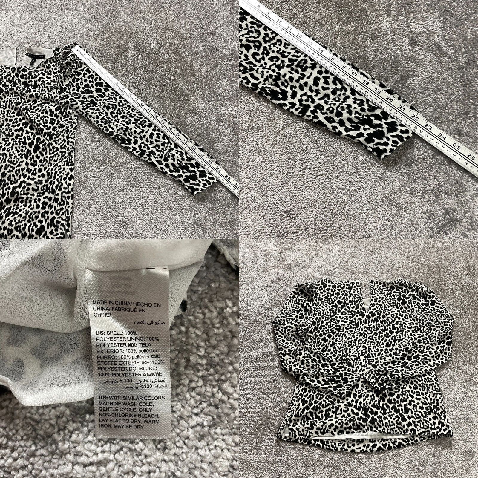 White House Black Market White House Black Market Blouse Womens 4 White Black Animal Print Ladies Size S / US 4 / IT 40 - 8 Thumbnail