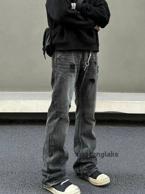 Japanese Brand × Jean Vintage washed ripped bootcut jeans Size US 32 / EU 48 - 4 Thumbnail