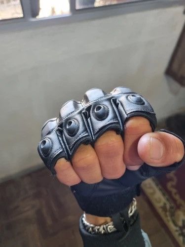 Leather PU Leather Tactical Half Finger Gloves Size M Size ONE SIZE - 4 Thumbnail
