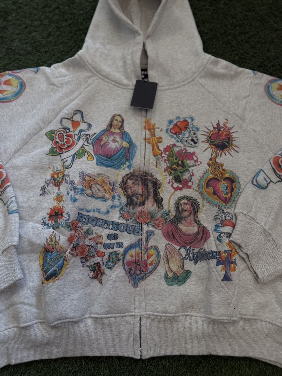 Other We Are Righteous Zip Up Hoodie Grey Size Large (NEW) Size US L / EU 52-54 / 3 - 2 Thumbnail