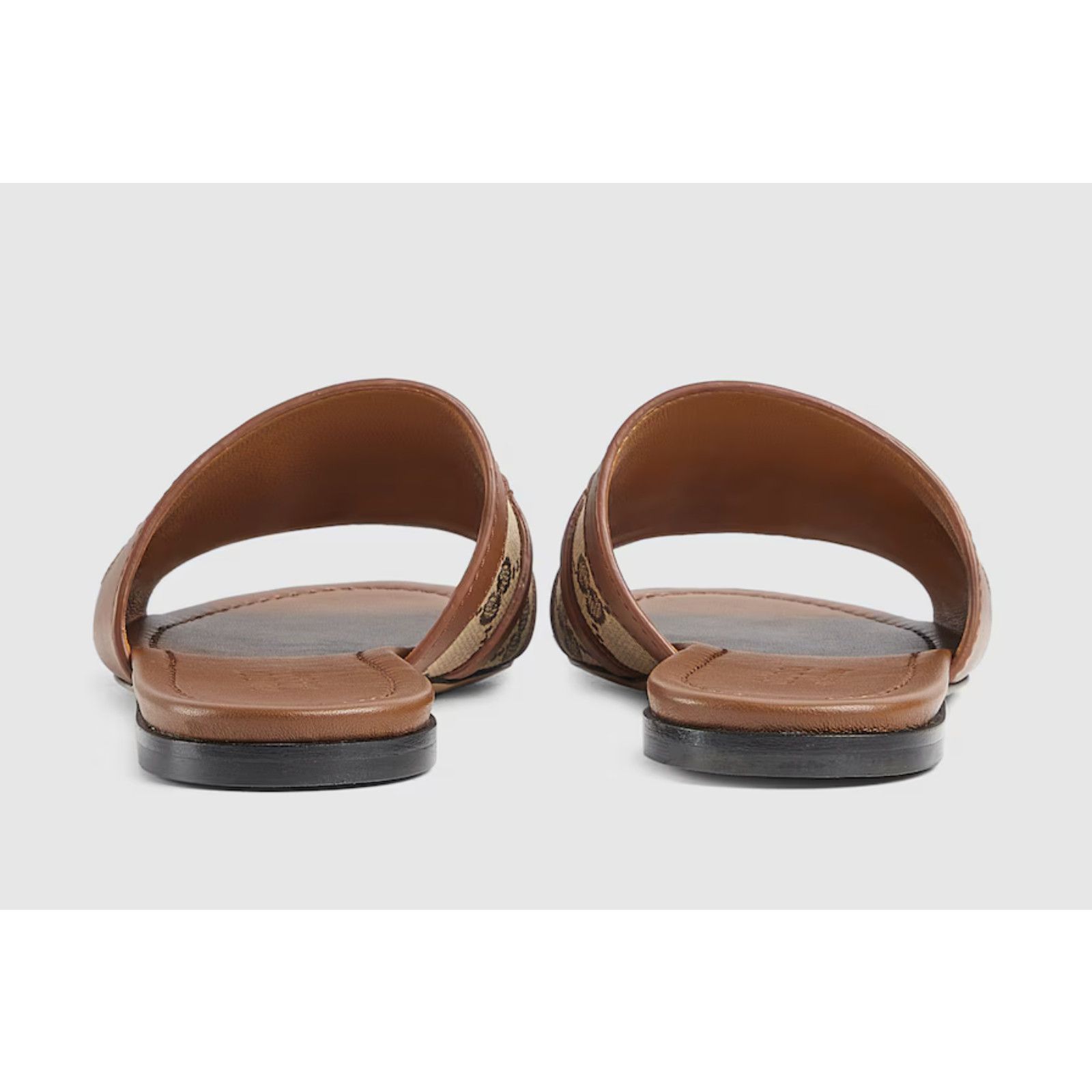 Gucci Gucci Alfa Gold Horsebit Brown GG Canvas Mule Sandal 37.5 Size US 7.5 / IT 37.5 - 14 Thumbnail